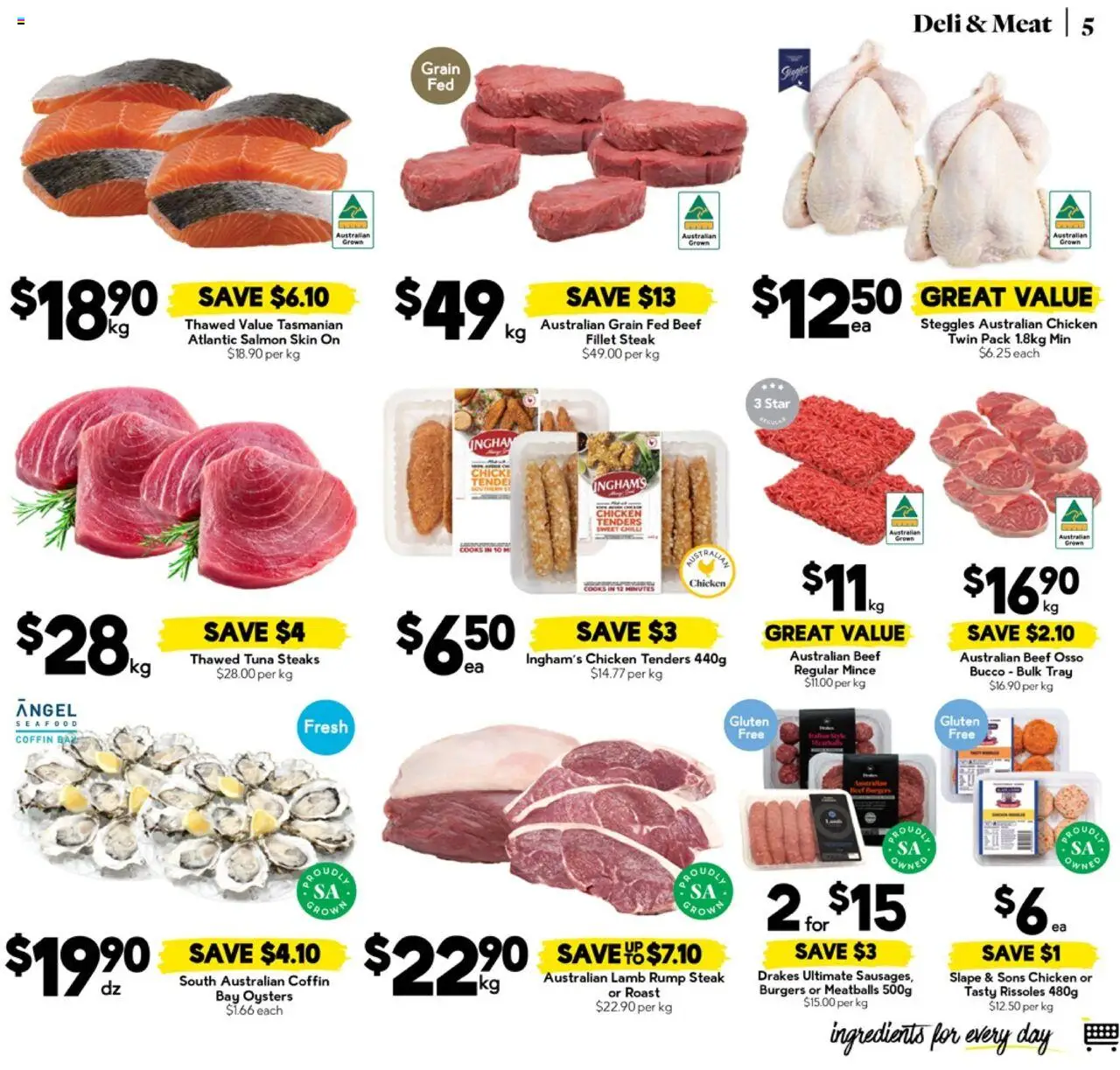 Drakes catalogue - valid from 09.07.2025 | Page: 5 | Products: Beef, Meat, Oysters, Salmon