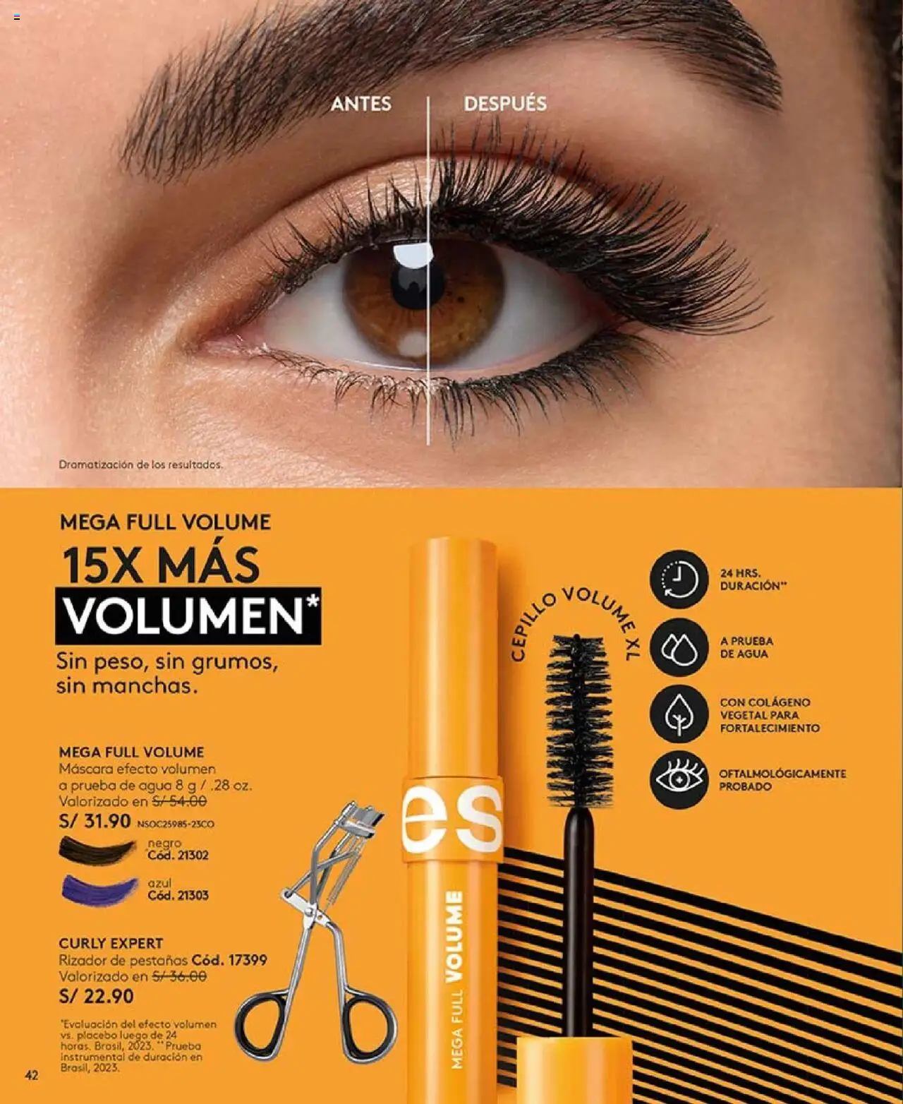 Catálogo Ésika válido desde 03.10.2025 | Página: 42 | Productos: Máscara, Rizador