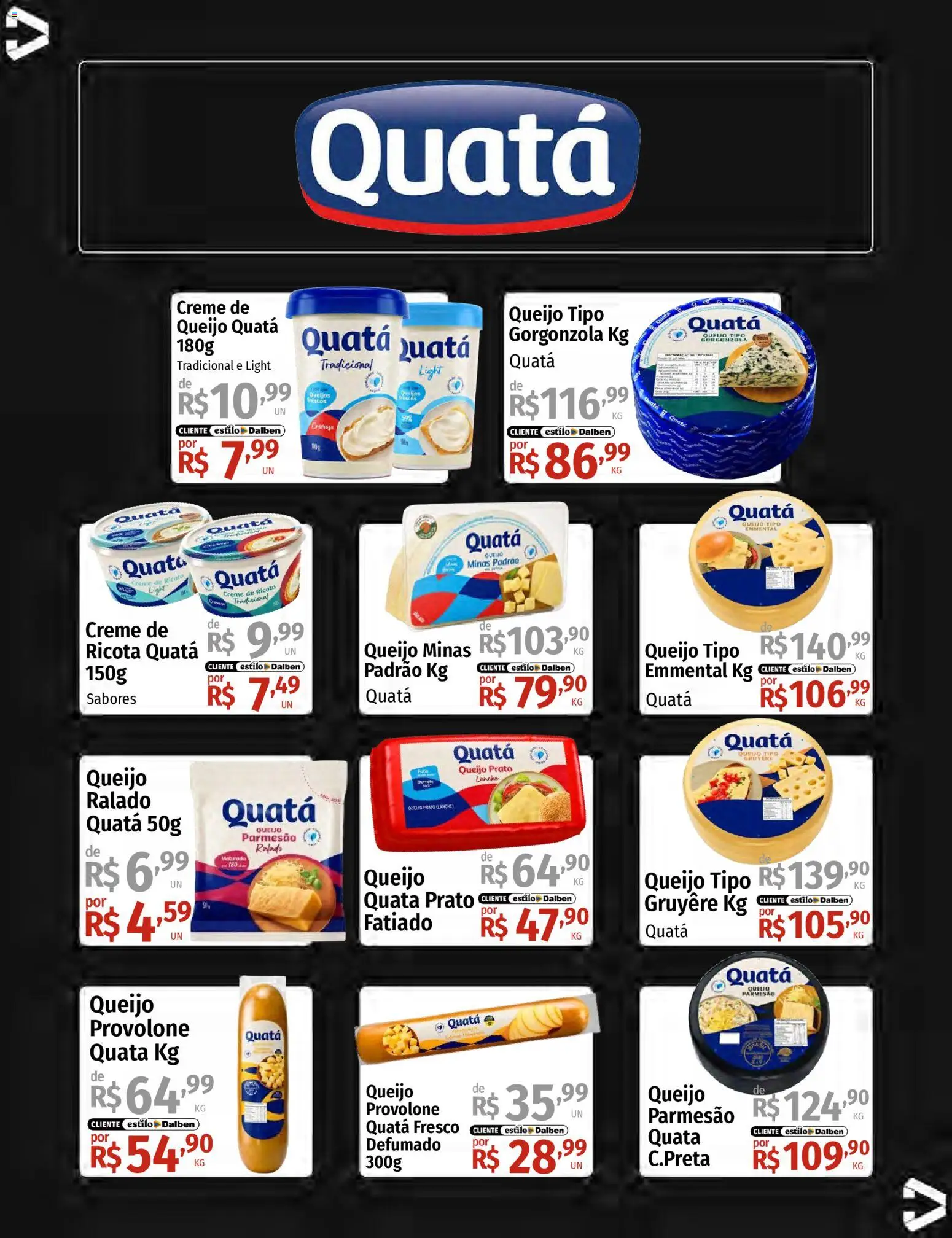 Supermercado Dalben Folheto - válido de 12.02.2026 | Página: 22 | Produtos: Queijo, Provolone, Creme, Queijo parmesão