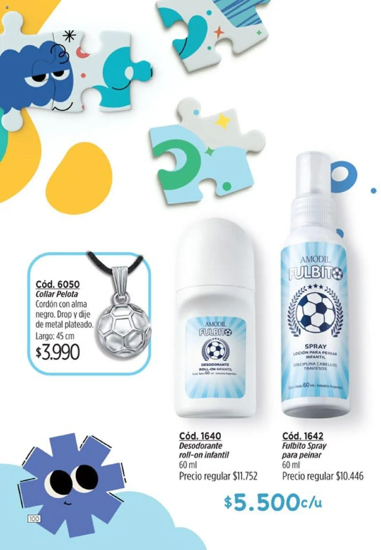 Catálogo Amodil Campaña 16 │ válido desde el 01.10.2025 | Página: 100 | Productos: Collar, Dije, Desodorante, Pelota
