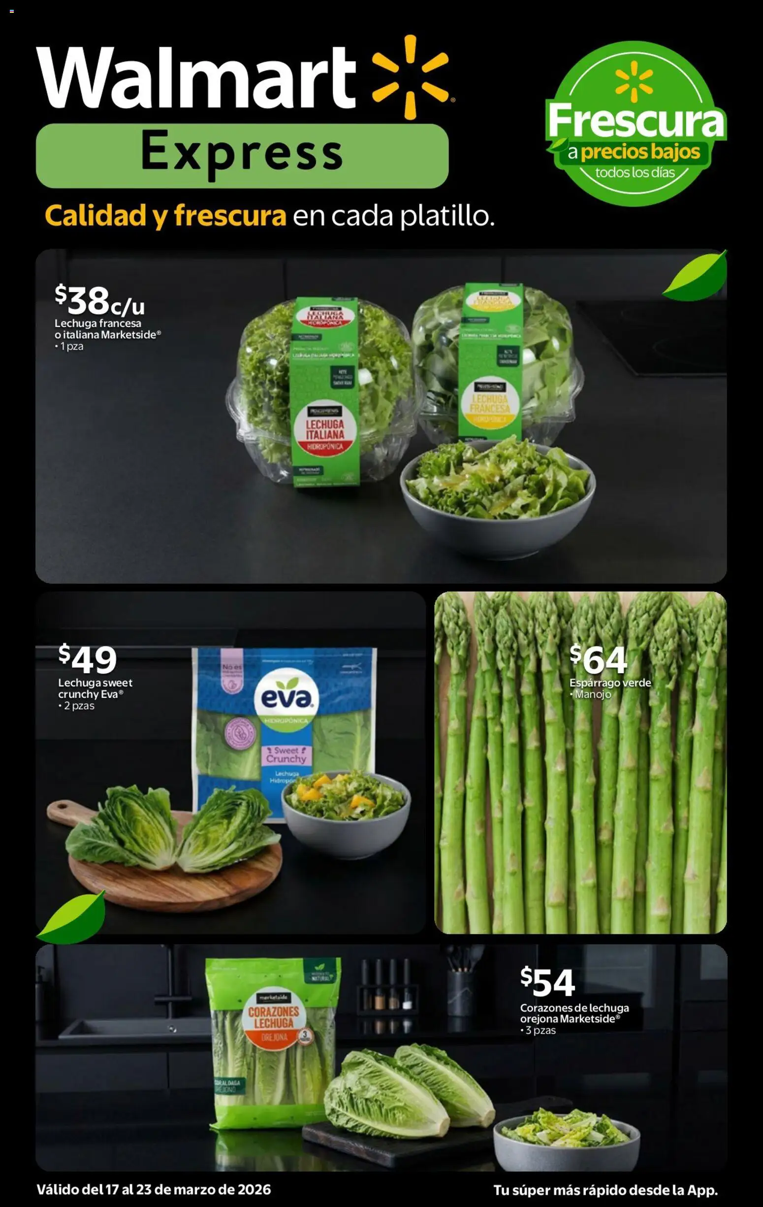 Nuevas ofertas de Walmart Express válidas en toda la República Mexicana desde el 17.03.2026. ¡Encuentra las mejores ofertas en Walmart Express folleto! | Página: 2 | Productos: Lechuga