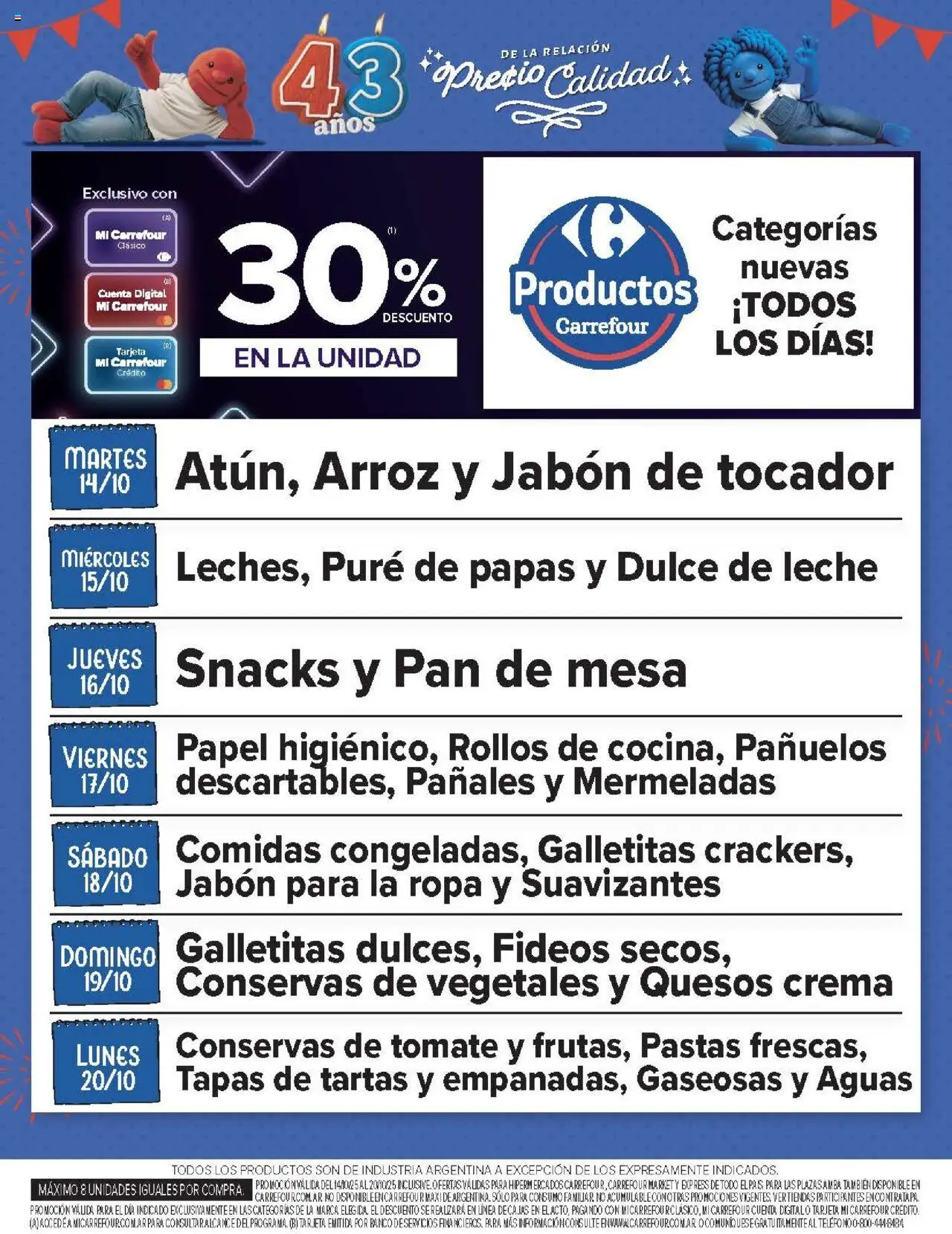 Carrefour ofertas │ válido desde el 14.10.2025 | Página: 9 | Productos: Galletitas, Jabón, Tomate, Fideos