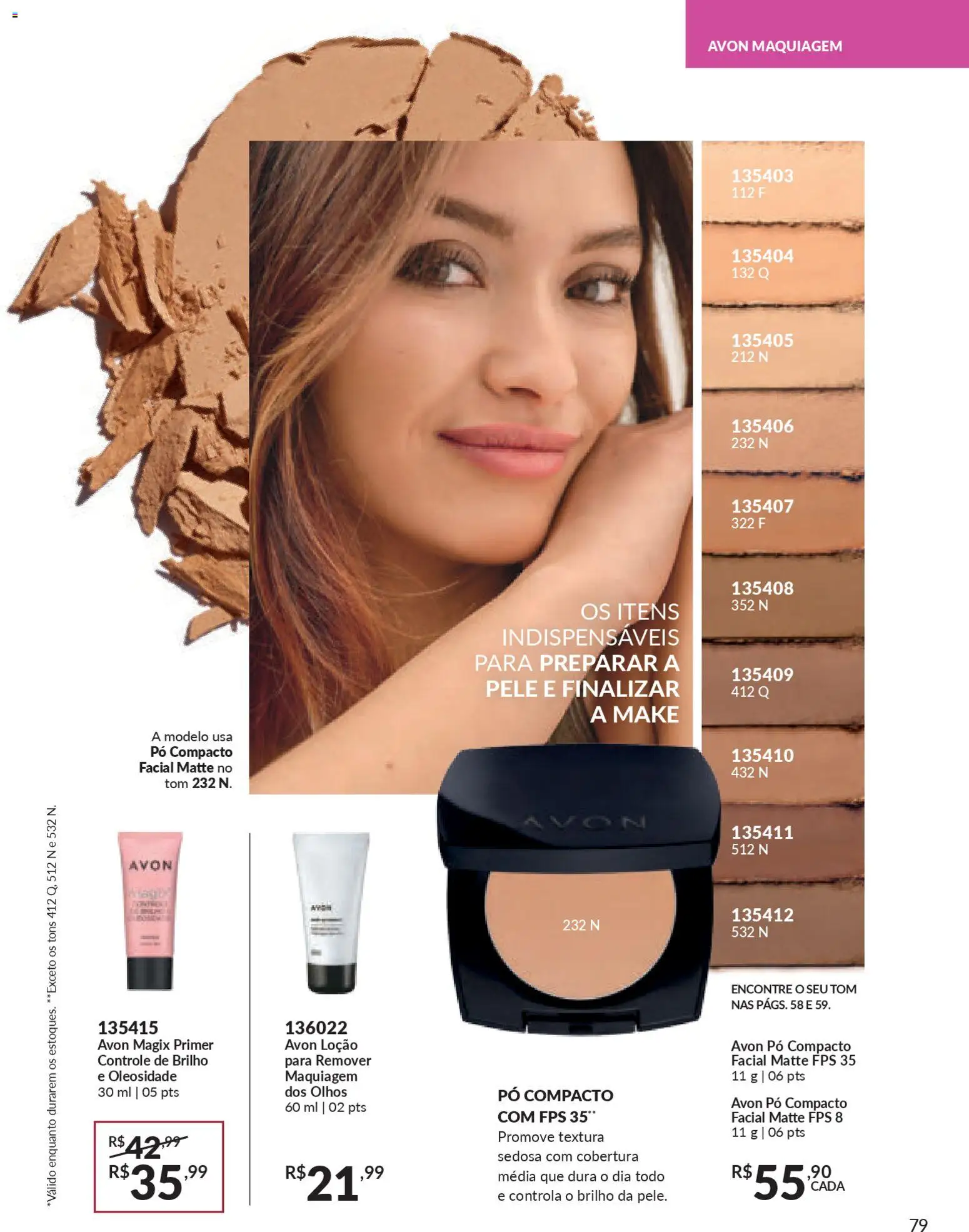 Avon Folheto - válido de 21.11.2025 | Página: 79 | Produtos: Pó compacto, Maquiagem, Pó, Primer