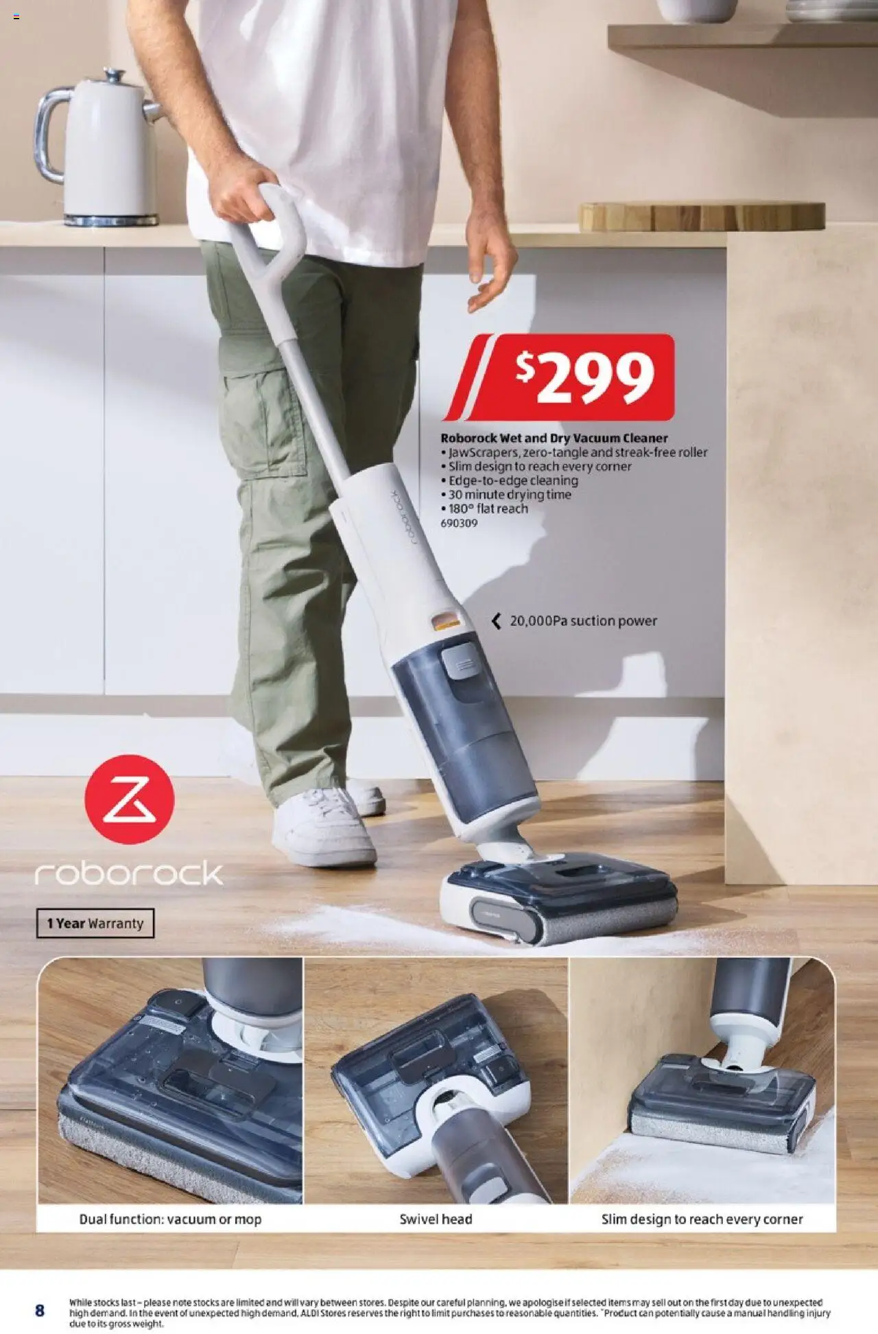 Aldi catalogue - valid from 08.10.2025 | Page: 8 | Products: Mop, Cleaner, Vacuum cleaner