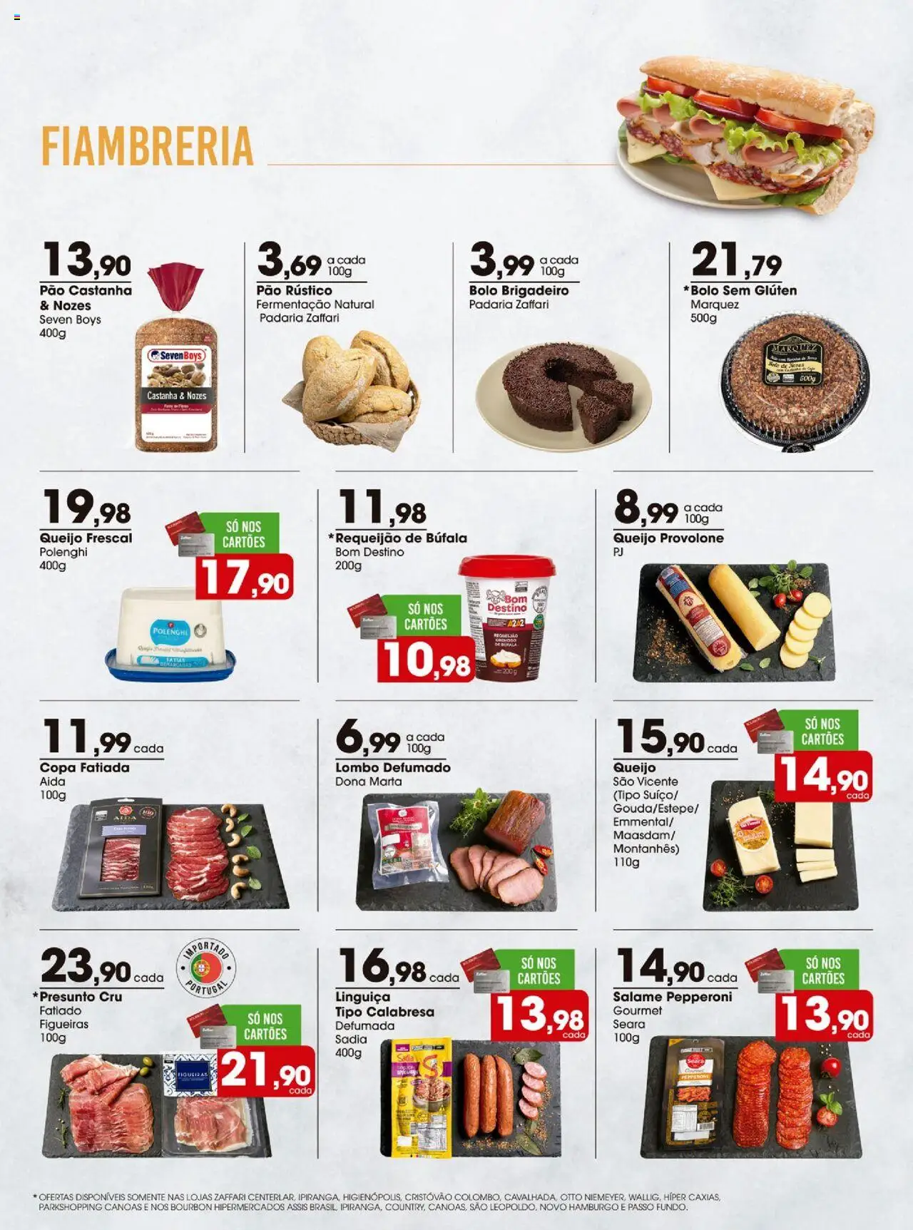 Zaffari Folheto - válido de 26.08.2025 | Página: 9 | Produtos: Linguiça, Lombo, Pão, Salame