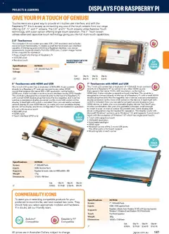 Jaycar catalogue - valid from 09.07.2025 | Page: 141 | Products: Monitor, Micro usb, Usb, Screen