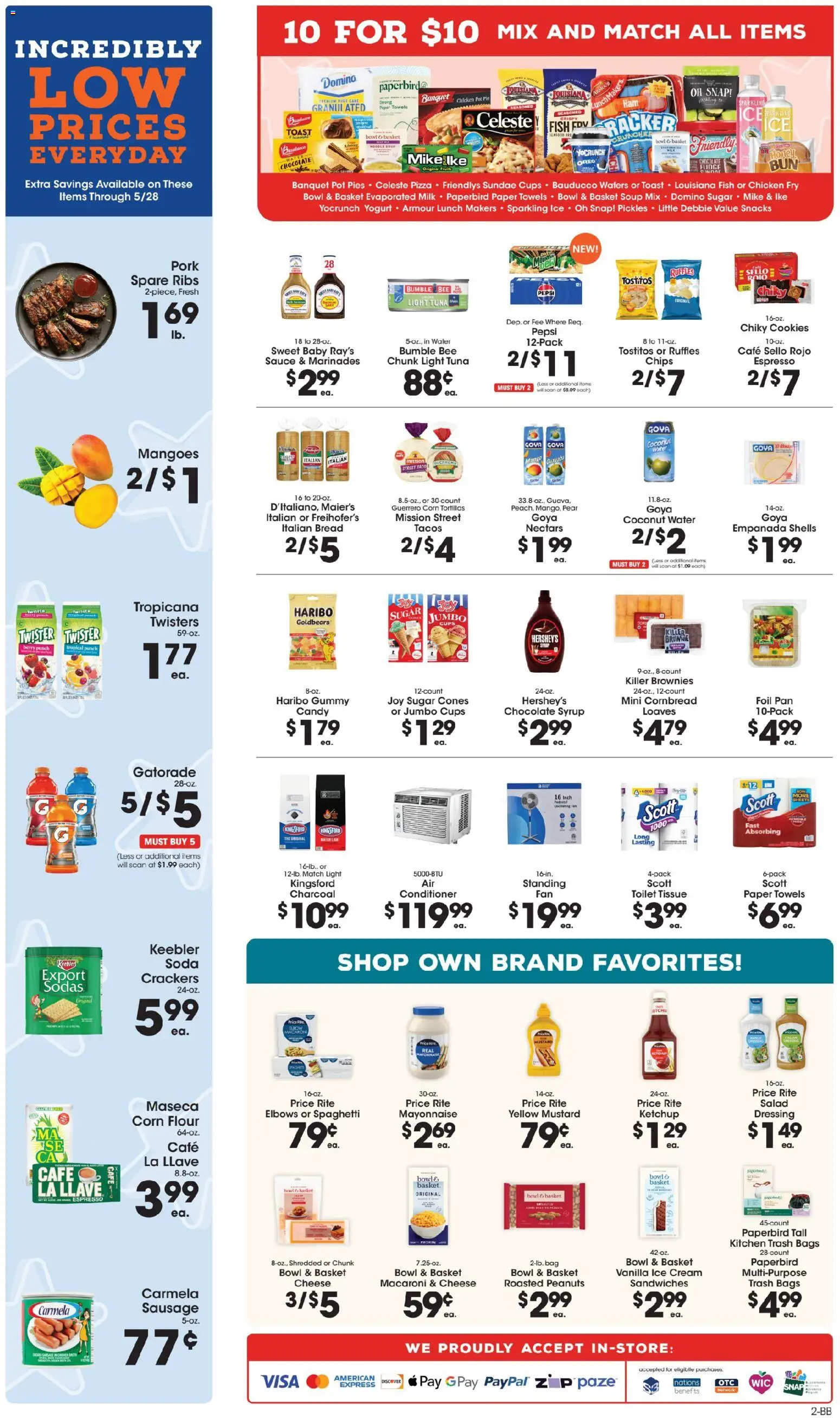 Price Rite Weekly Ad - valid from 17.04.2026 | Page: 2 | Products: Pizza, Fish, Water, Sausage