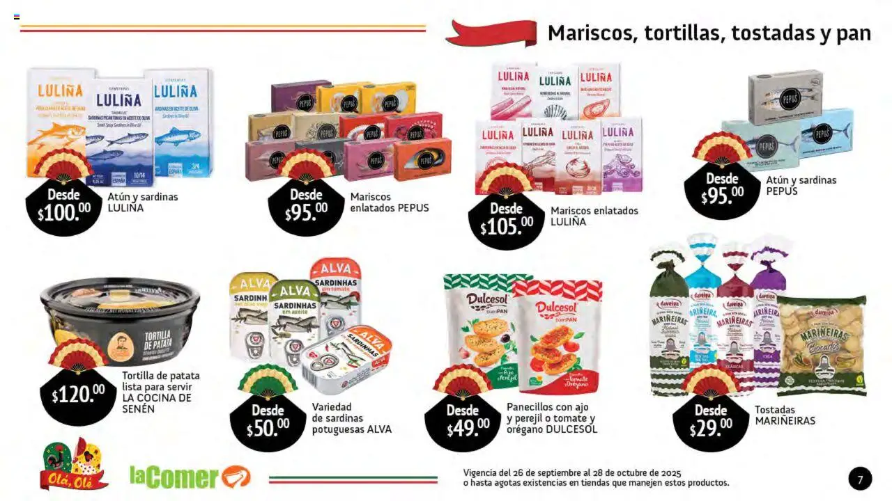 Nuevas ofertas de La Comer válidas en toda la República Mexicana desde el 26.09.2025. ¡Encuentra las mejores ofertas en La Comer folleto Olá, Olé! | Página: 7 | Productos: Sal, Aceite, Orégano, Cocina