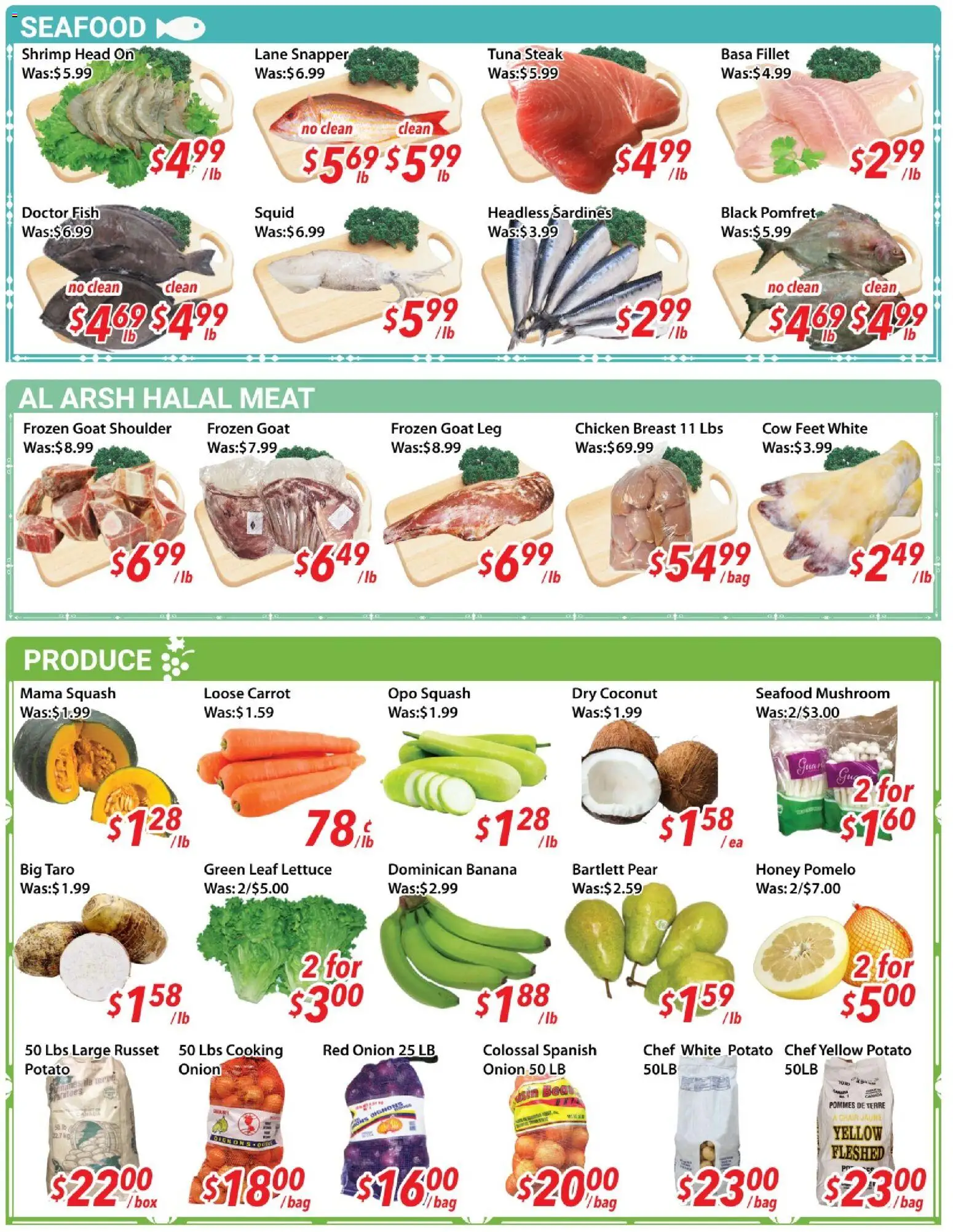 Ample Food Market flyer valid from 06.03.2026 | Page: 2 | Products: Fish, Carrot, Bag, Chicken