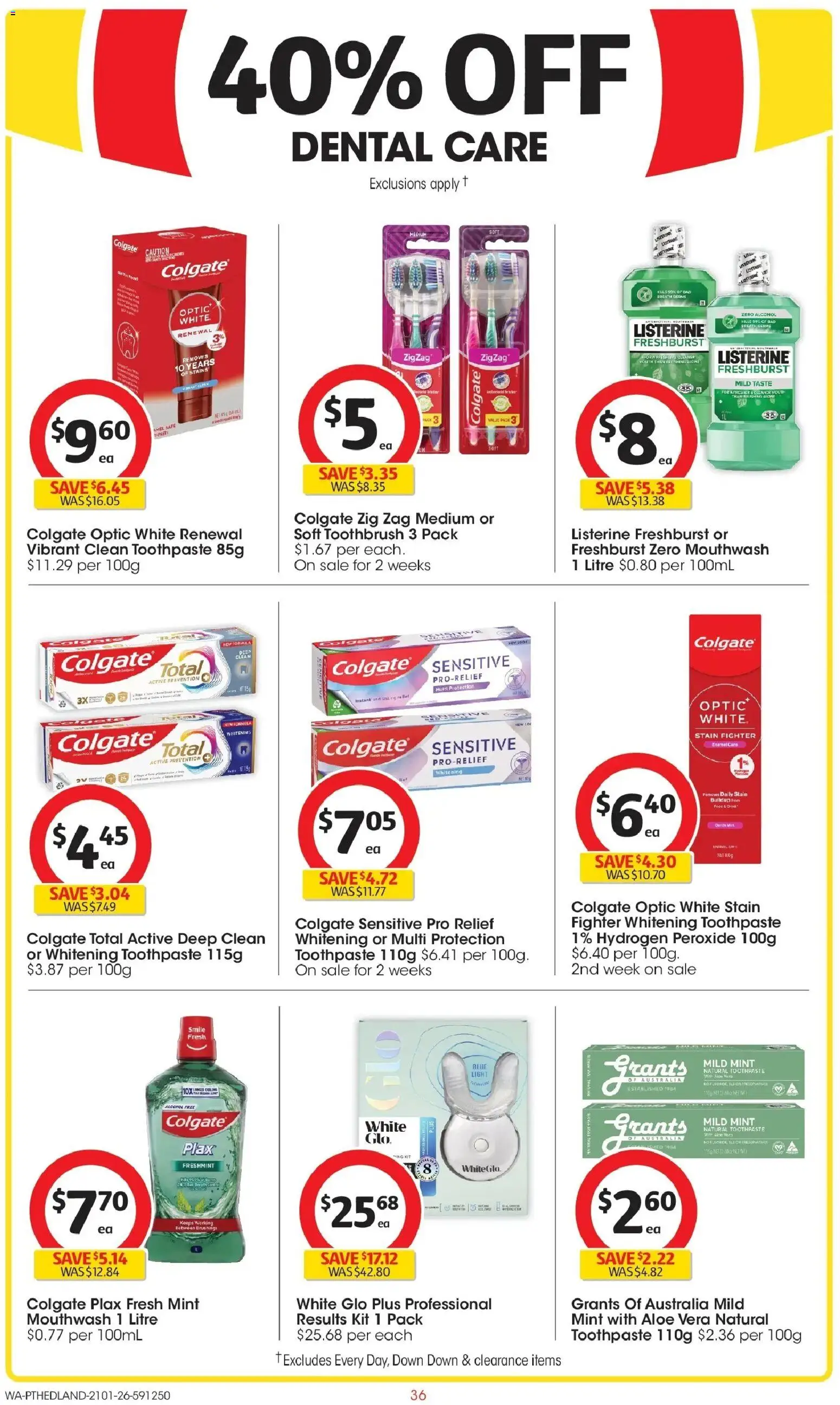 Coles catalogue - valid from 11.02.2026 | Page: 36 | Products: Light, Mouthwash, Toothbrush, Dental care