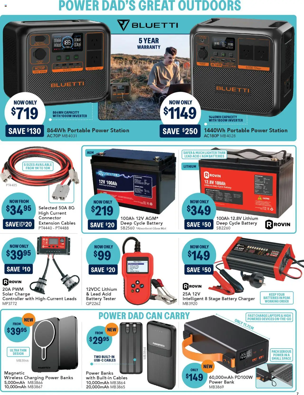 Jaycar catalogue - valid from 20.08.2025 | Page: 7 | Products: Battery, Charger, Connector, Portable