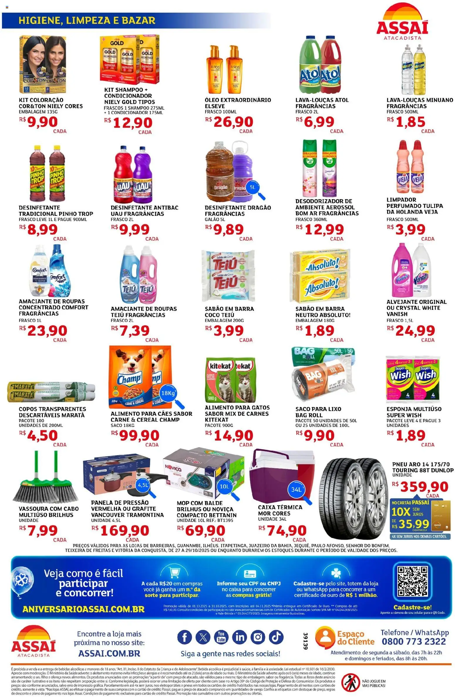 Assaí Atacadista Folheto - válido de 27.10.2025 | Página: 8 | Produtos: Panela, Panela de pressão, Copos, Vassoura