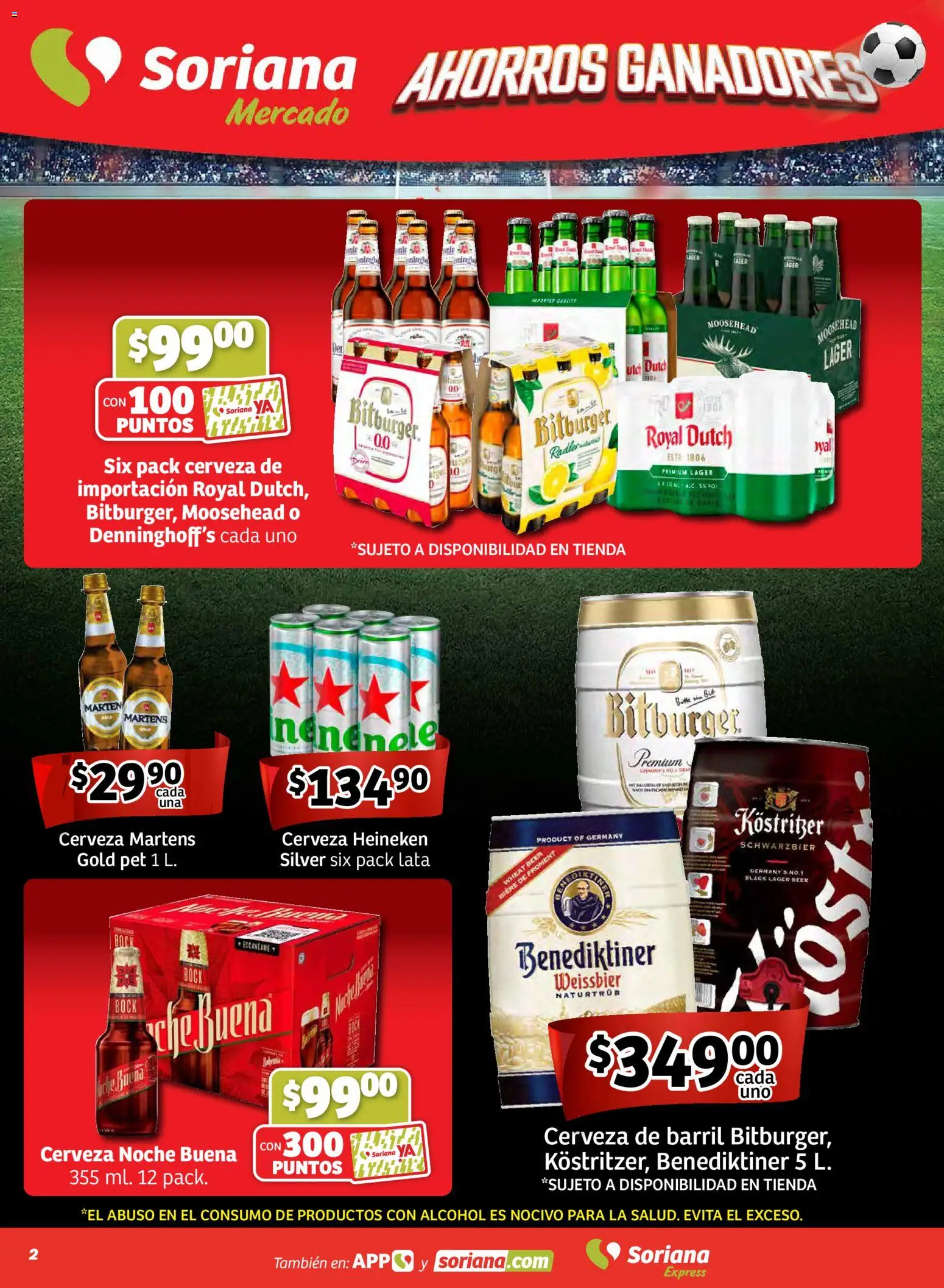 Nuevas ofertas de Soriana válidas en toda la República Mexicana desde el 12.12.2025. ¡Encuentra las mejores ofertas en Soriana - Ahorros Ganadores Mercado: Cd. de México, Edo de México y Nuevo León! | Página: 2 | Productos: Cerveza