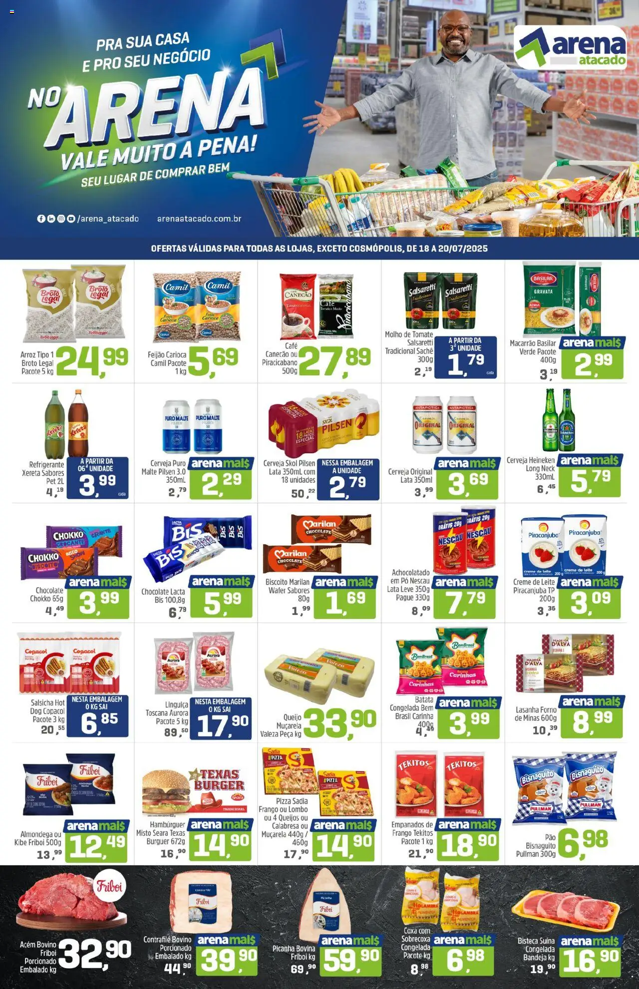 Arena Atacado Folheto - válido de 18.07.2025 | Página: 1 | Produtos: Forno, Feijão, Molho de tomate, Arroz