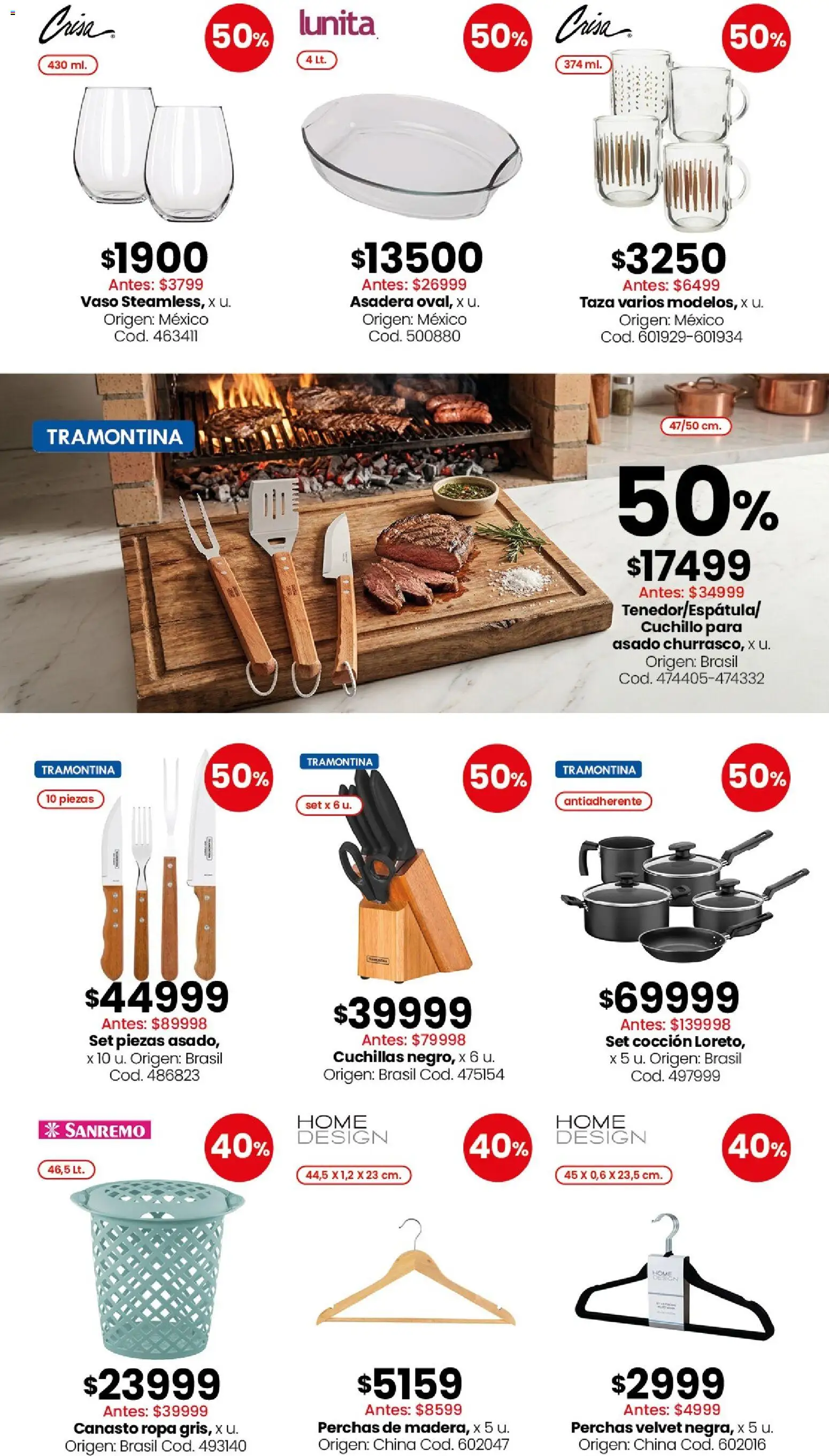 Coto - Ofertas Semanales │ válido desde el 20.04.2026 | Página: 2 | Productos: Cuchillo, Asadera, Taza, Ropa