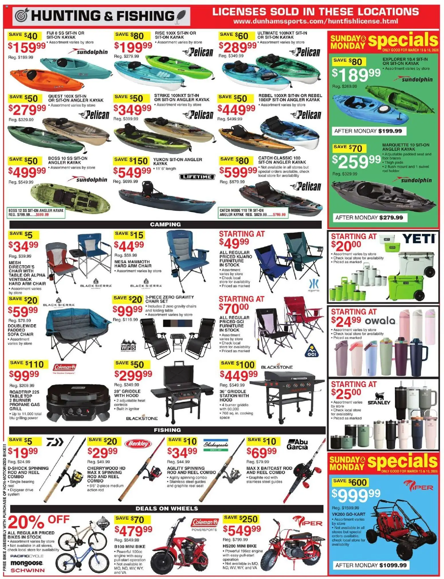 Dunham's Sports Weekly Ad - valid from 14.03.2026 | Page: 10 | Products: Sofa, Swivel, Kayak, Rod