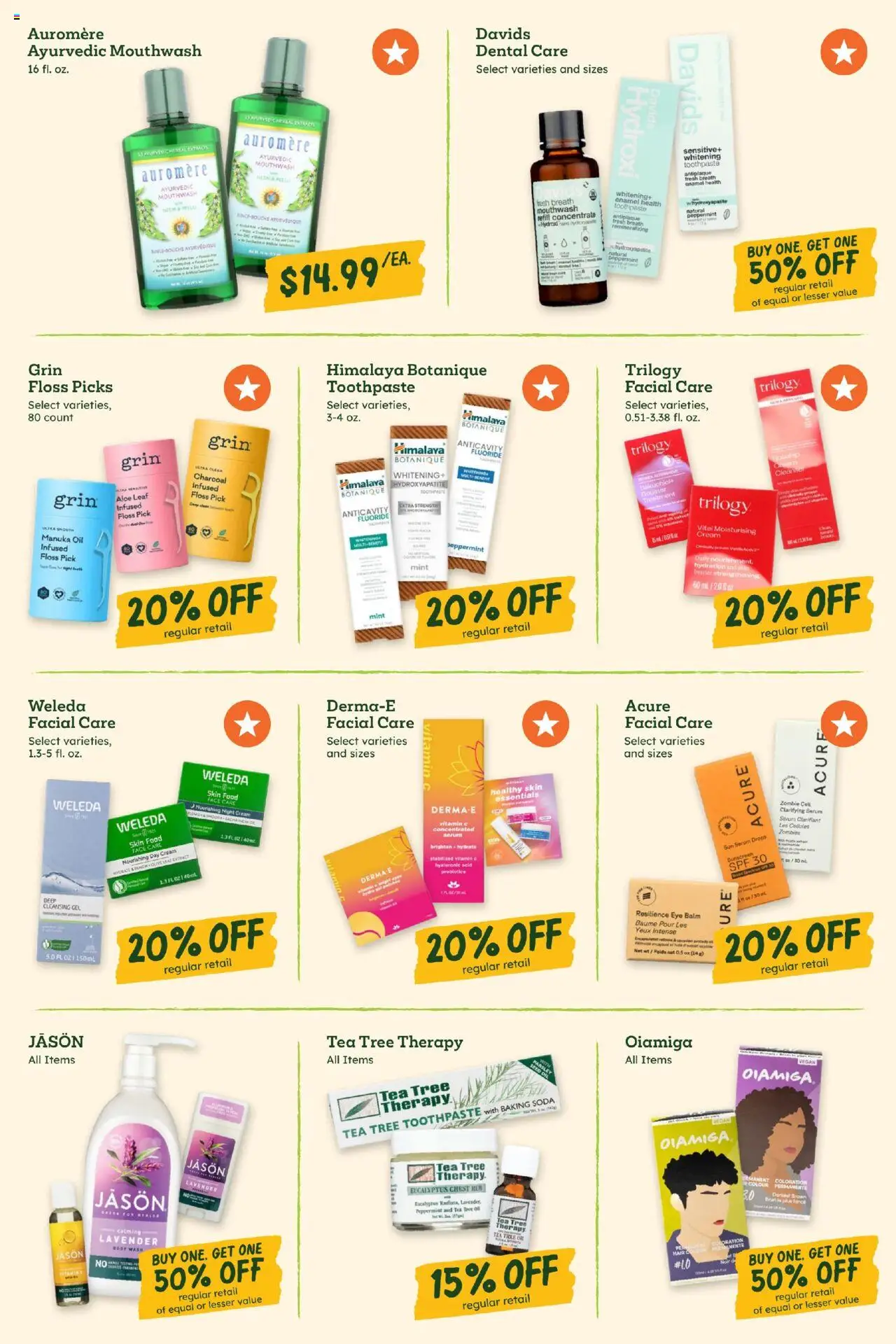 Sprouts Monthly Ad - valid from 31.07.2025 | Page: 34 | Products: Toothpaste, Tea, Cream, Body Wash
