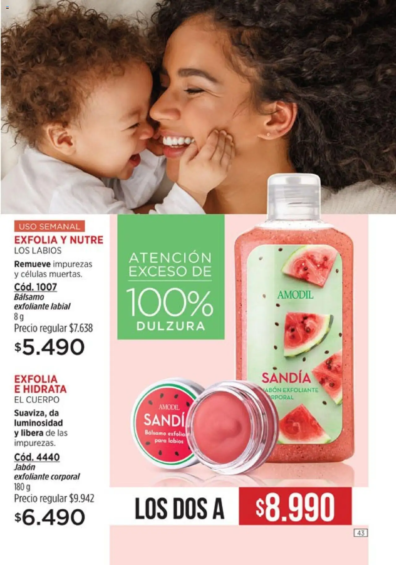 Catálogo Amodil Campaña 14 │ válido desde el 19.08.2025 | Página: 43 | Productos: Sandía, Exfoliante corporal, Jabón, Bálsamo