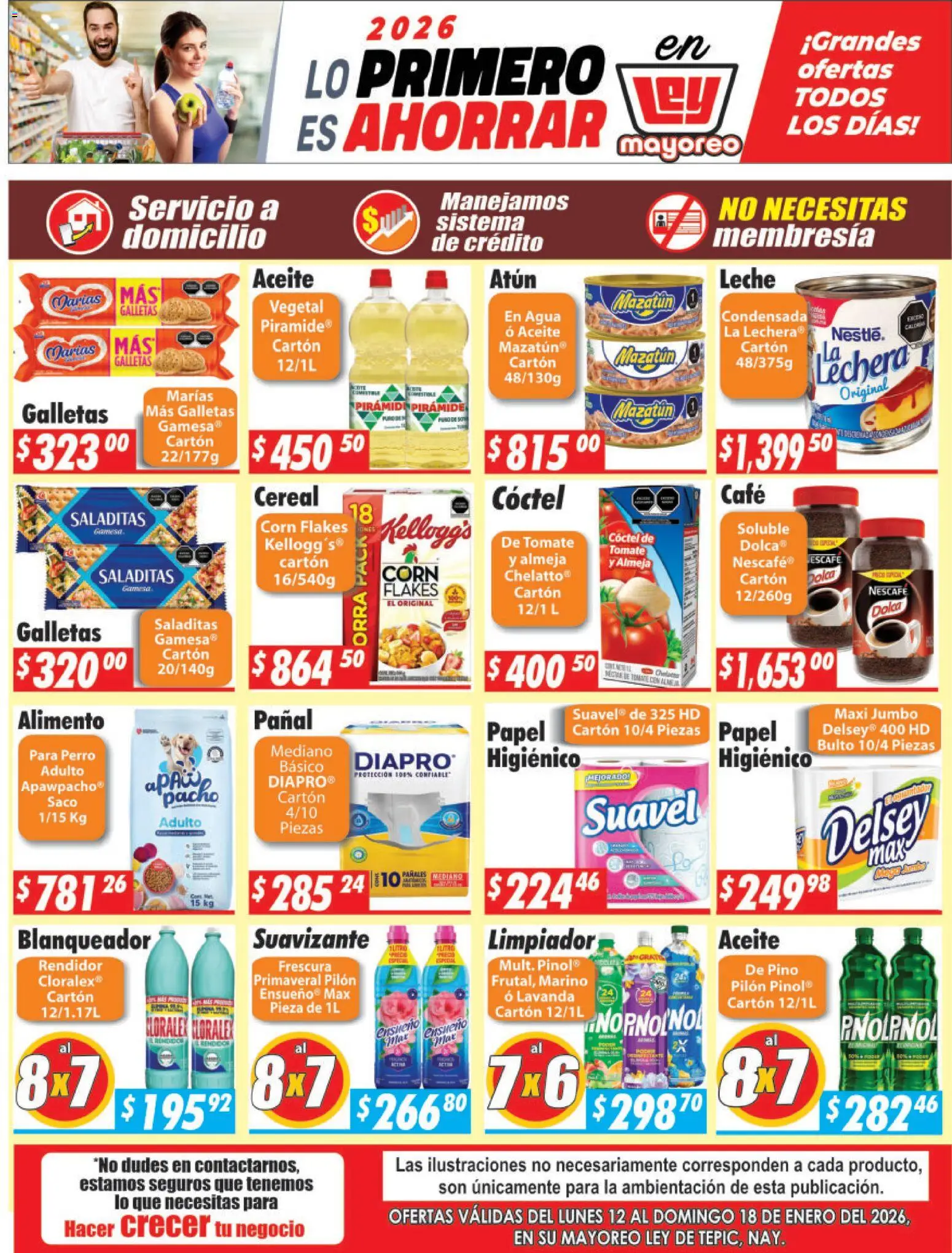Nuevas ofertas de Casa Ley válidas en toda la República Mexicana desde el 12.01.2026. ¡Encuentra las mejores ofertas en Casa Ley folleto Tepic! | Página: 2 | Productos: Atún, Café, Suavizante, Limpiador