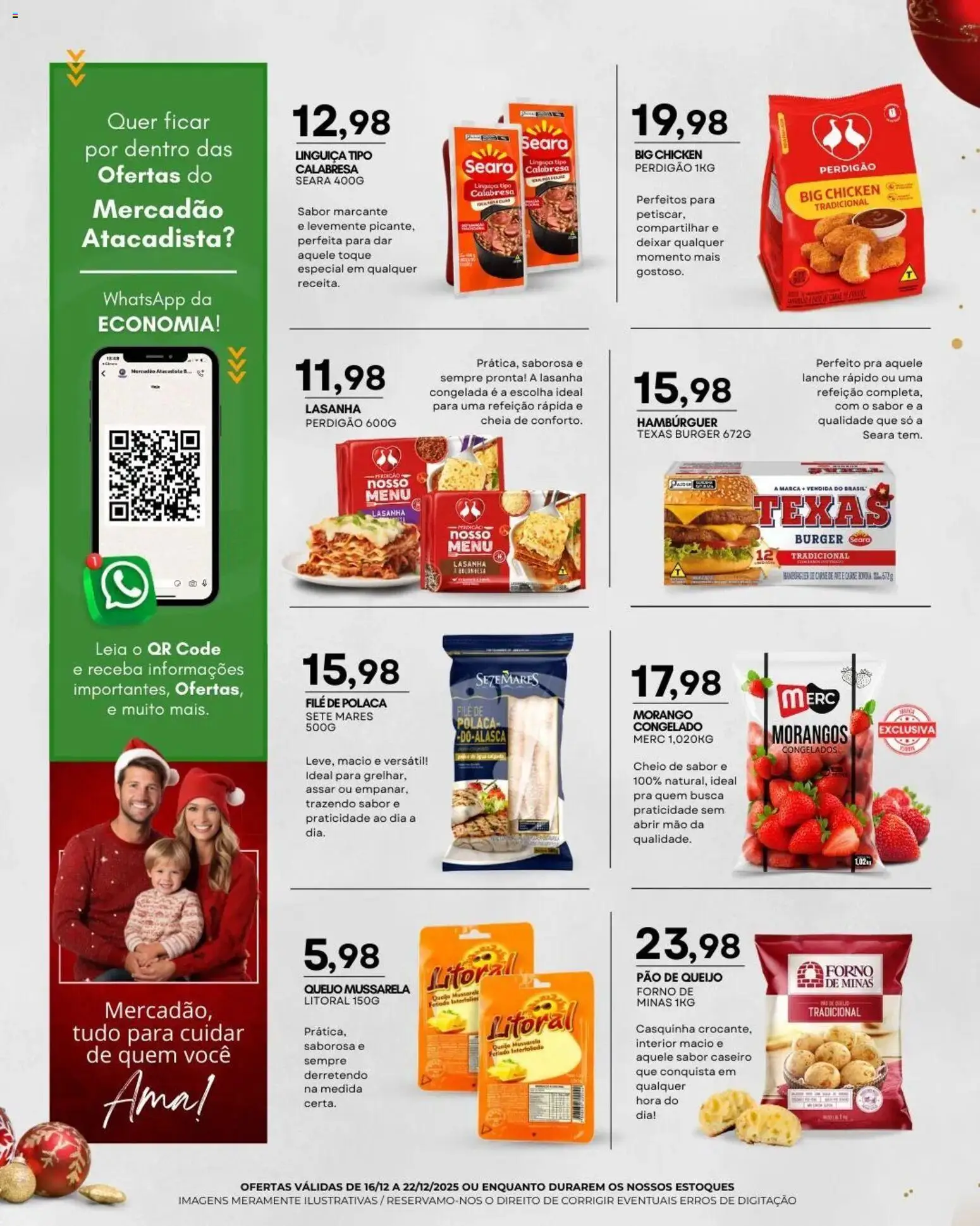 Mercadão Atacadista Folheto - válido de 16.12.2025 | Página: 3 | Produtos: Linguiça, Queijo, Pão, Pão de queijo