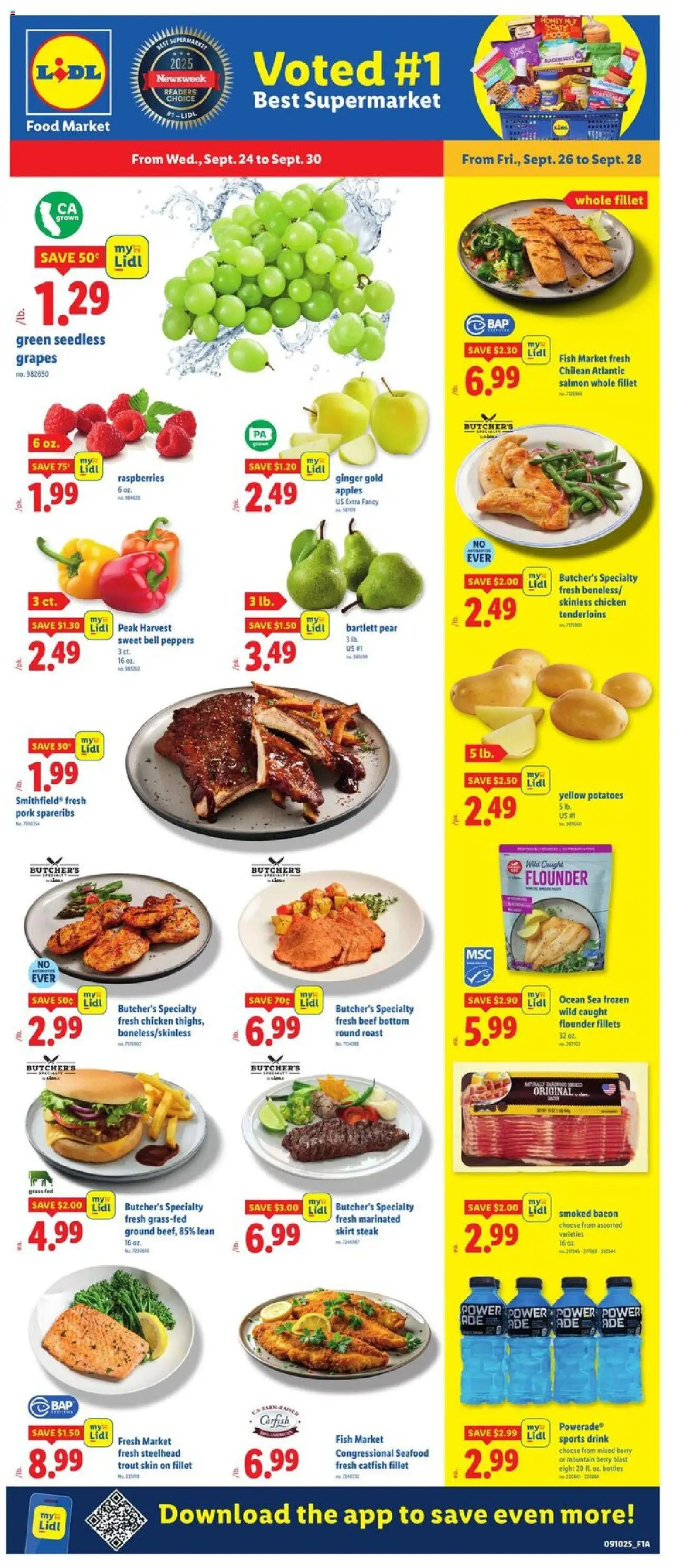 Lidl Weekly Ad - DC - valid from 24.09.2025 | Page: 1 | Products: Pork, Beef, Potatoes, Pear