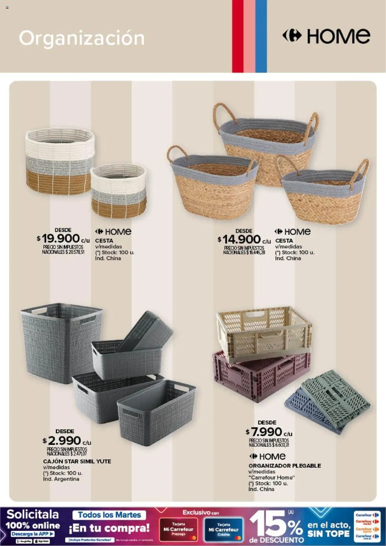 Carrefour - Deco Hogar │ válido desde el 06.06.2025 | Página: 13 | Productos: Organizador, Cesta