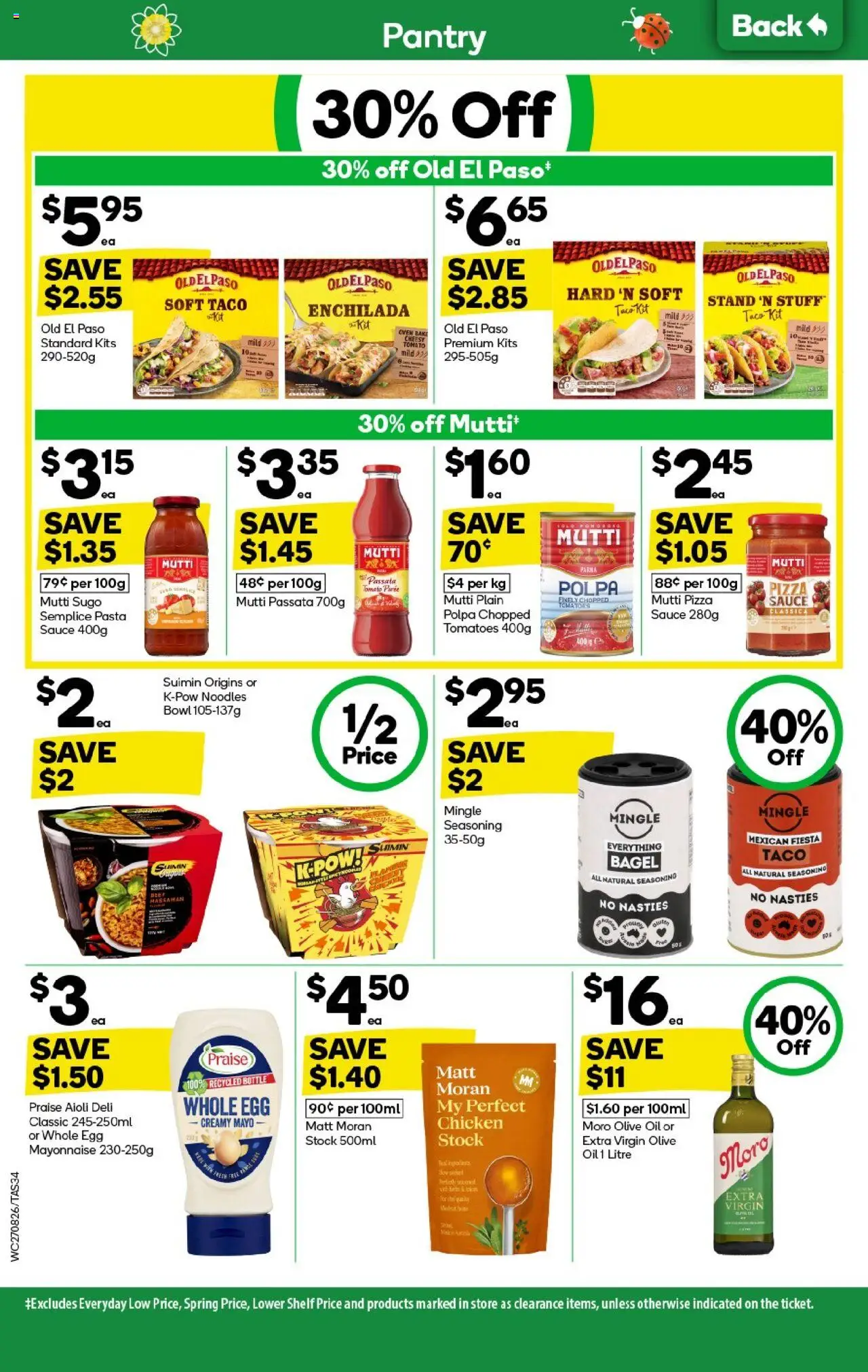 Woolworths catalogue - valid from 27.08.2025 | Page: 34 | Products: Chicken, Pasta, Olive oil, Mayonnaise