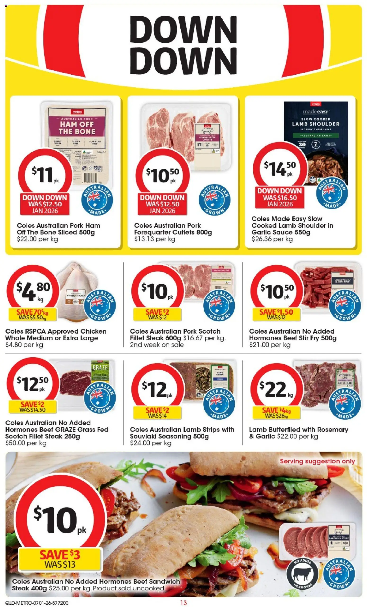 Coles catalogue - valid from 07.01.2026 | Page: 15 | Products: Chicken, Lamb, Steak, Sauce