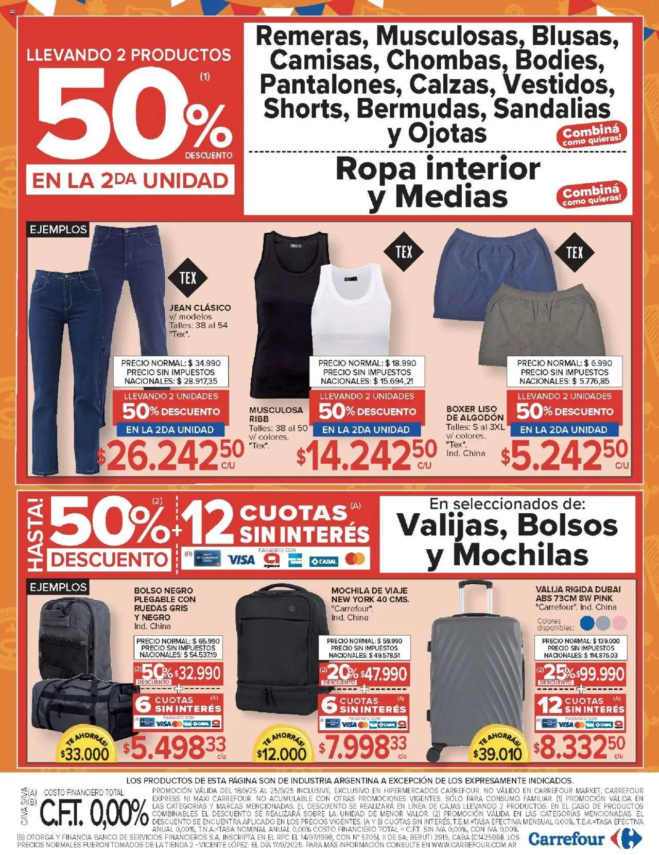 Carrefour ofertas - CABA │ válido desde el 18.09.2025 | Página: 23 | Productos: Musculosa, Ropa, Ropa interior, Té
