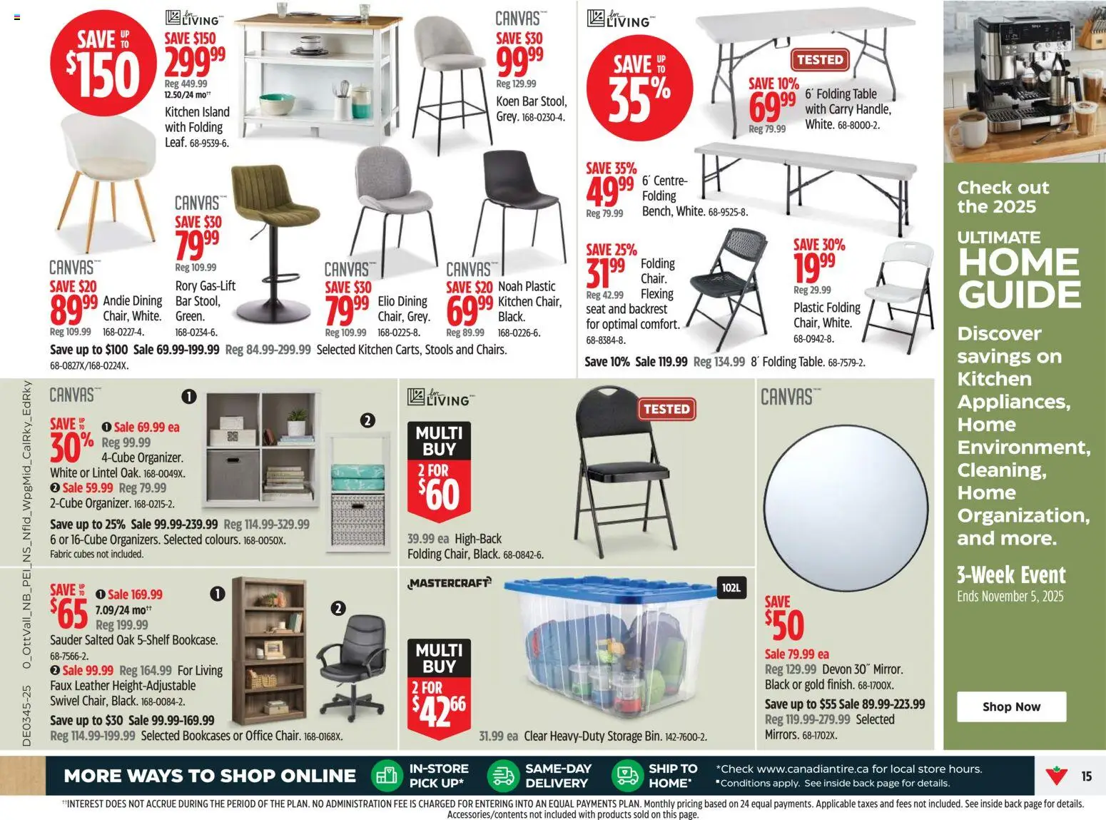 Canadian Tire flyer valid from 30.10.2025 | Page: 15 | Products: Table