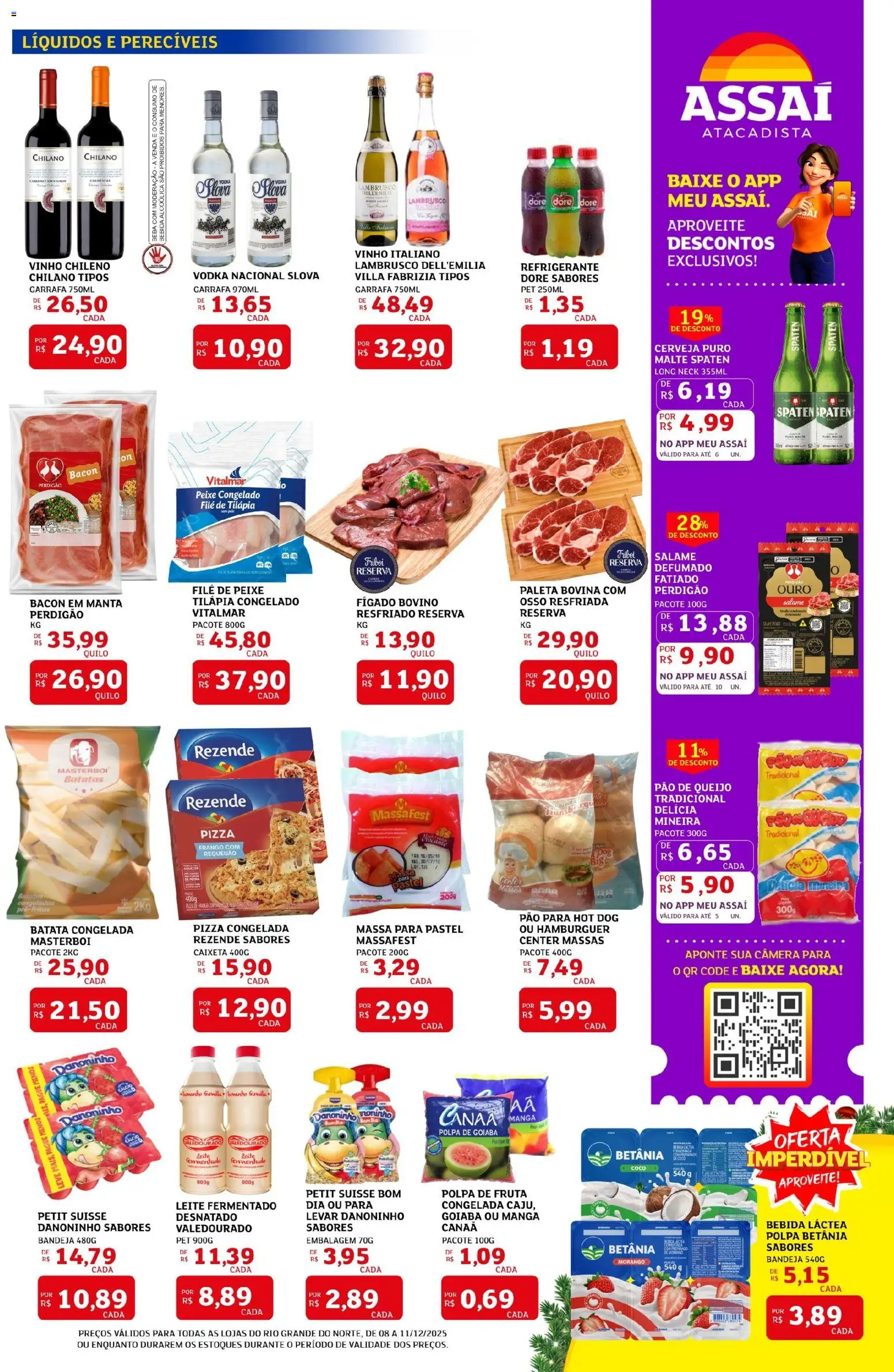 Assaí Atacadista Folheto - válido de 08.12.2025 | Página: 3 | Produtos: Queijo, Pizza, Vinho, Câmera