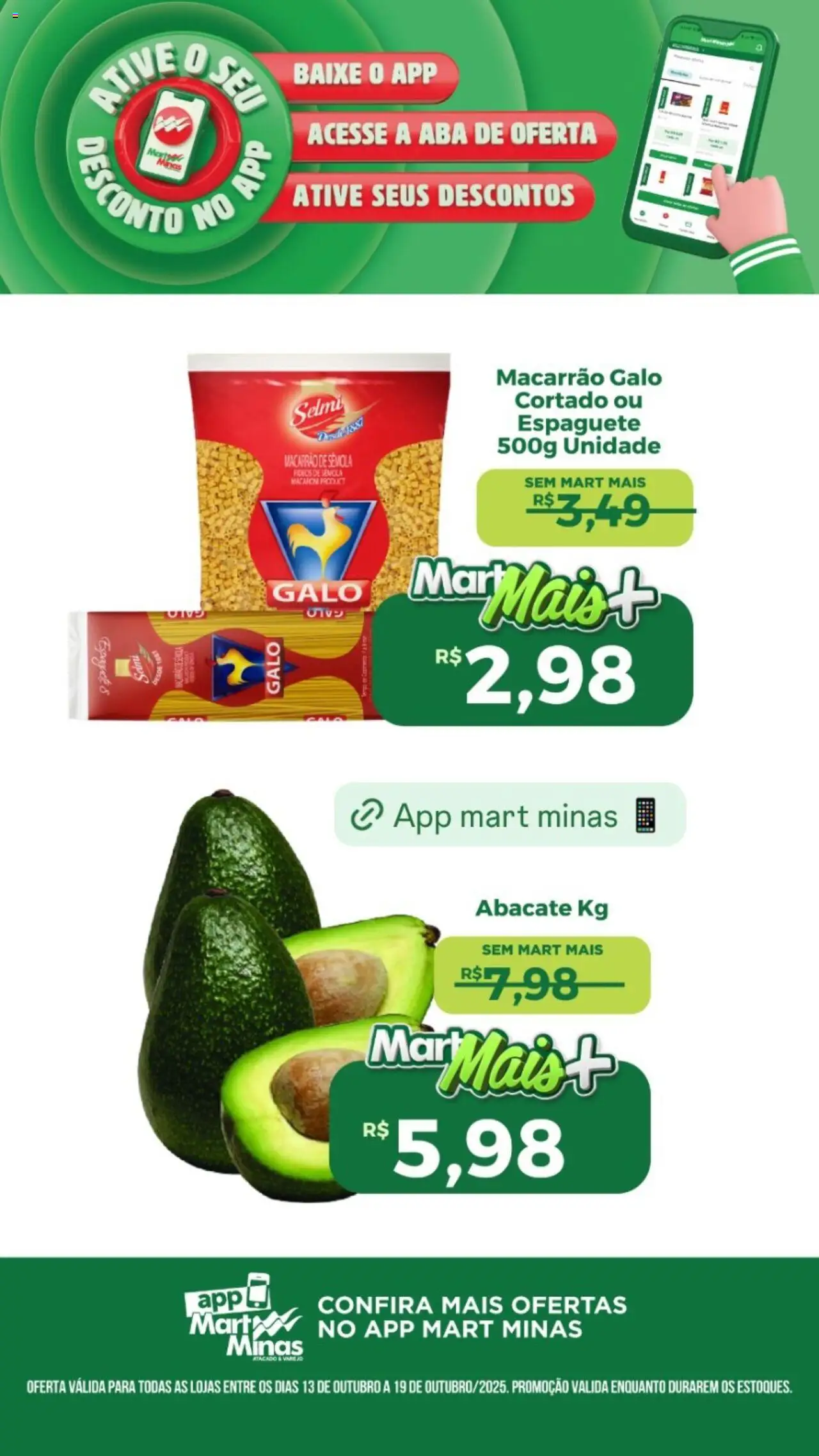 Mart Minas Folheto - válido de 13.10.2025 | Página: 2 | Produtos: Espaguete, Macarrão