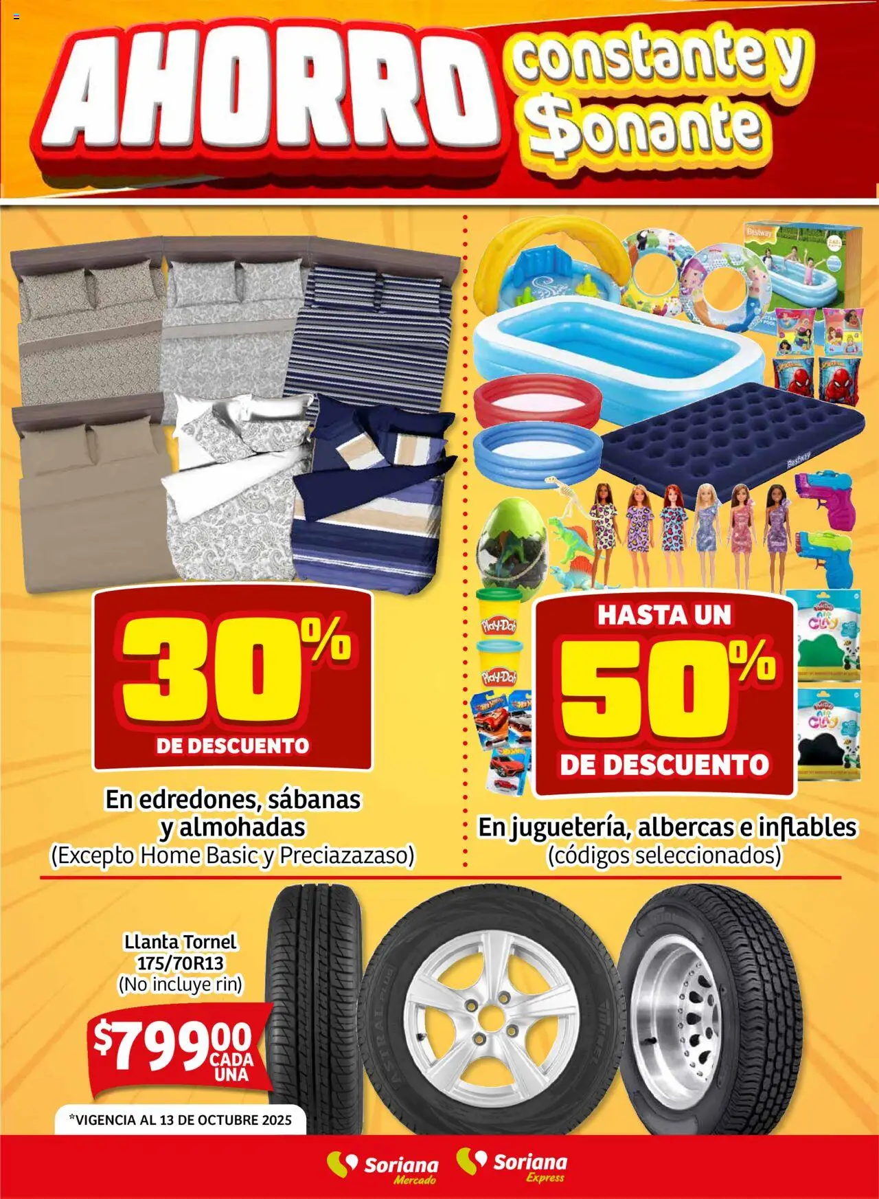 Nuevas ofertas de Soriana válidas en toda la República Mexicana desde el 09.10.2025. ¡Encuentra las mejores ofertas en Soriana - Fin de Semana Mercado: Ags, Nay, Jal, Qro, Col, Mich, Gto, Hgo, Tlax, Mor, Pue, Gro, Oax, Edo. de Mex, CDMX, Zac y SLP! | Página: 8 | Productos: Sabanas