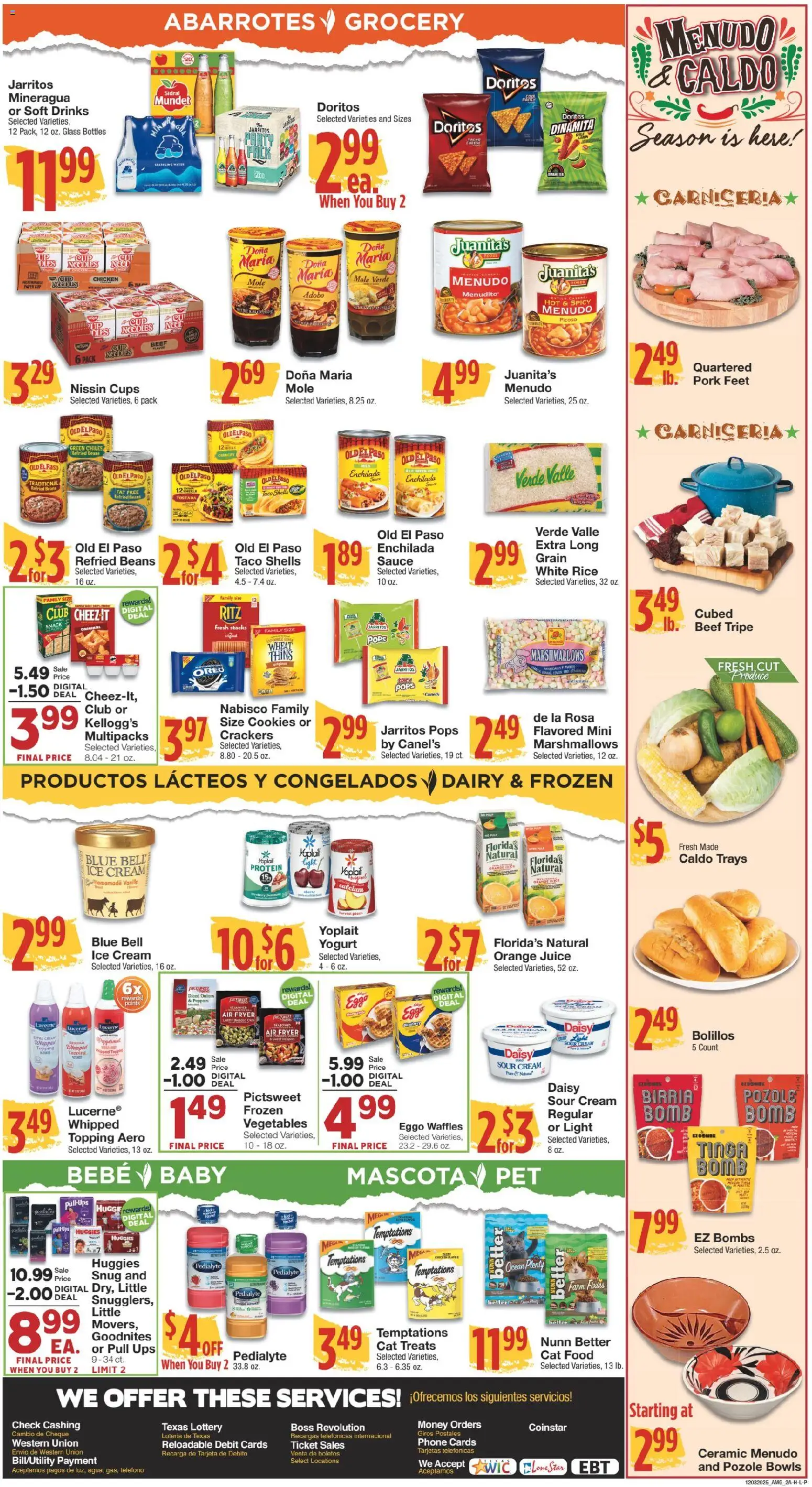 United Supermarkets Ad - valid from 02.12.2025 | Page: 2 | Products: Peppers, Noodles, Beef, Vegetables