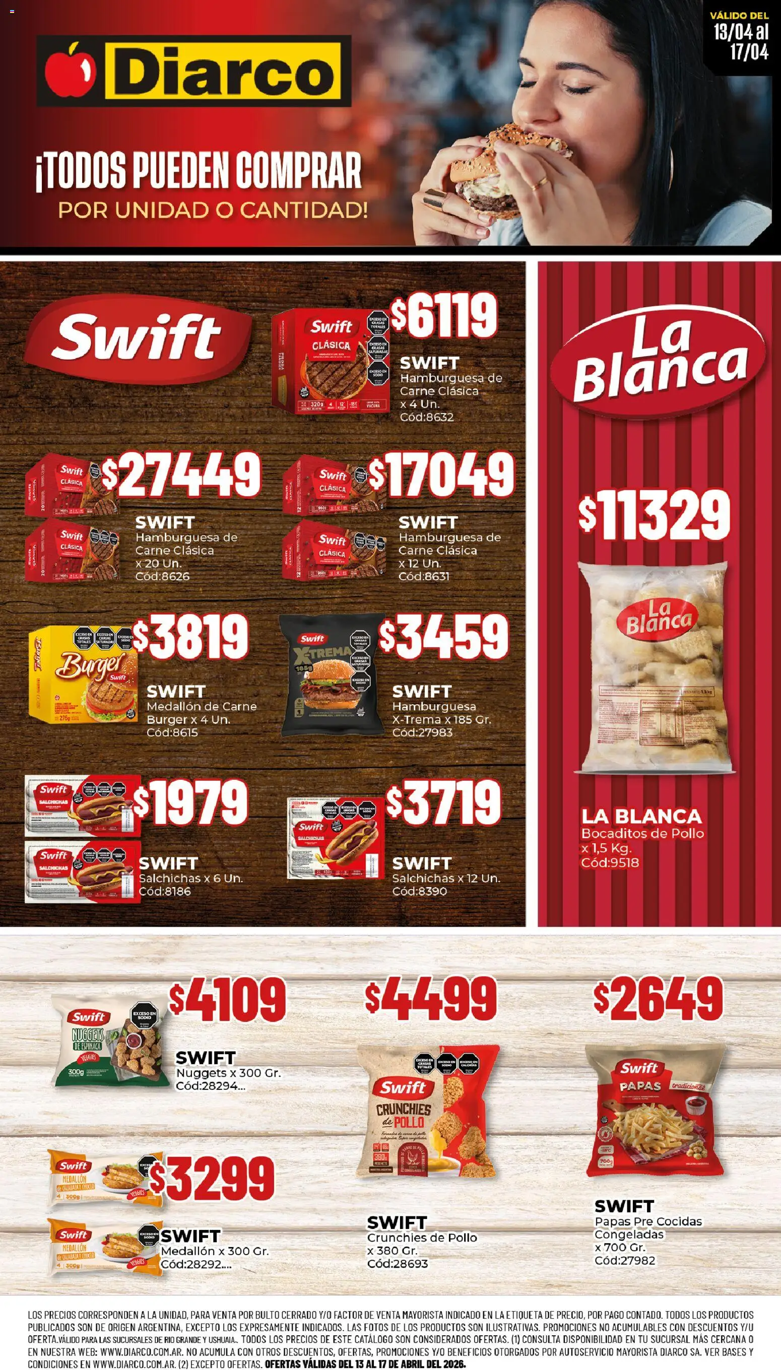 Diarco - Especial Swift │ válido desde el 13.04.2026 | Página: 1 | Productos: Peso, Pollo, Espinaca