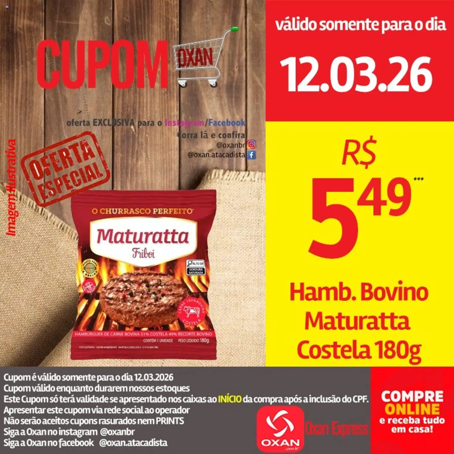 Oxan Atacadista Folheto - válido de 12.03.2026 | Página: 15 | Produtos: Carne, Hambúrguer