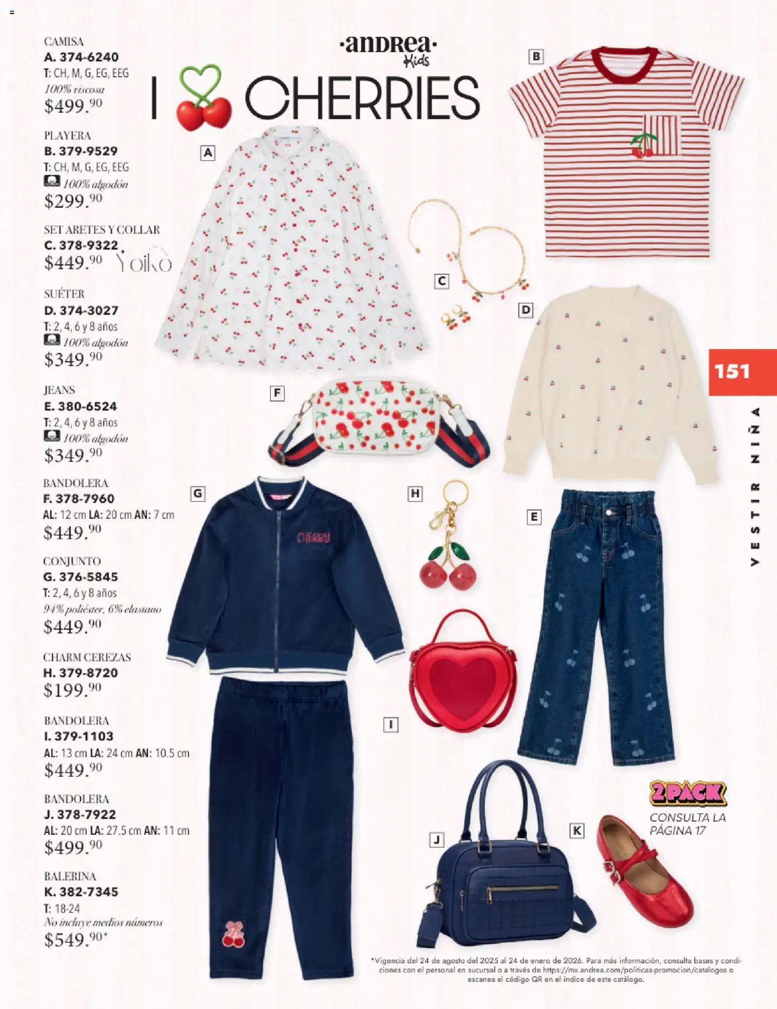 Nuevas ofertas de Andrea válidas en toda la República Mexicana desde el 26.11.2025. ¡Encuentra las mejores ofertas en Andrea catálogo Infantil Kids! | Página: 100 | Productos: Suéter, Playera, Conjunto, Aretes