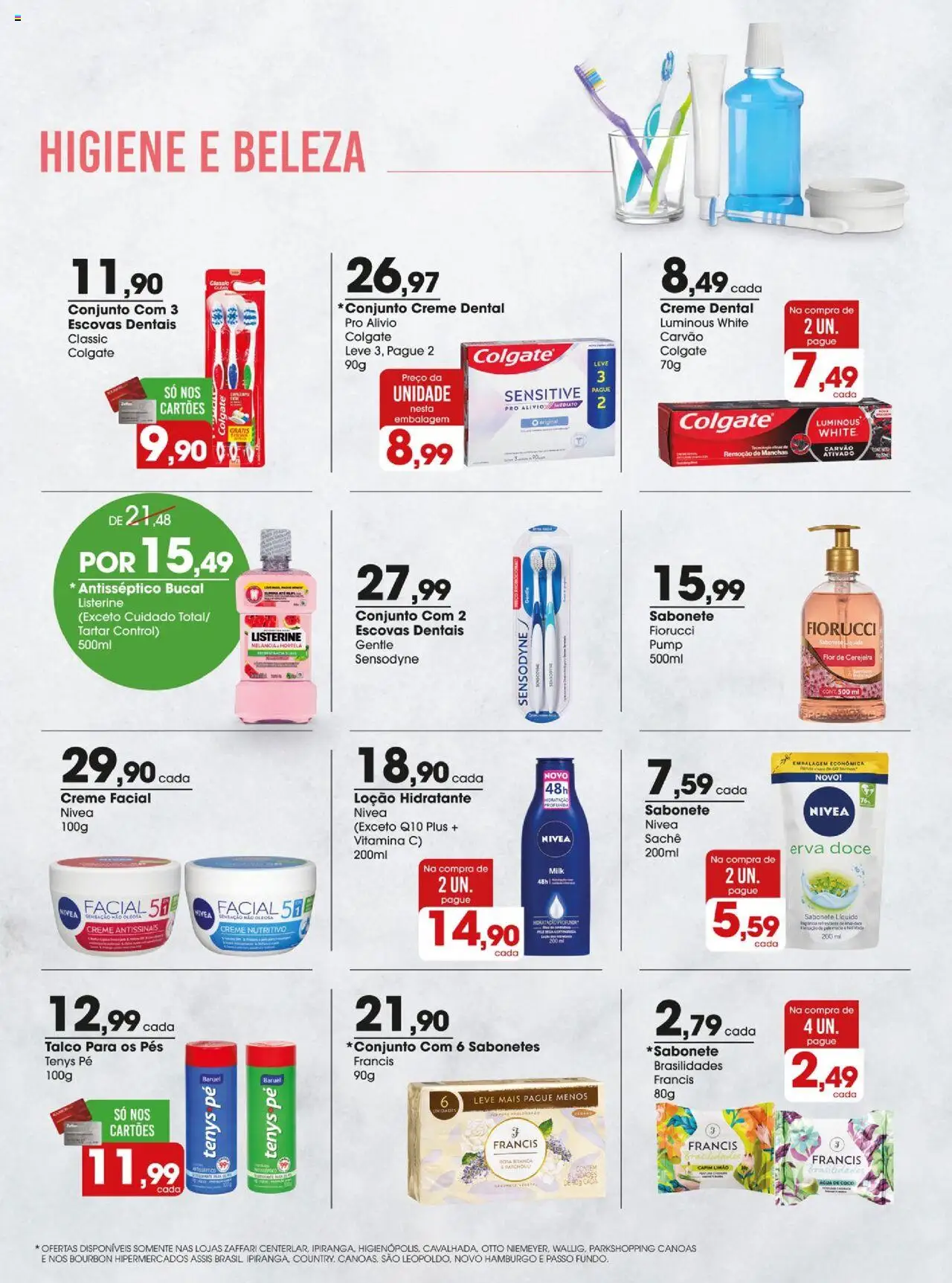 Zaffari Folheto - válido de 17.06.2025 | Página: 19 | Produtos: Talco, Água de coco, Creme dental, Sabonete líquido