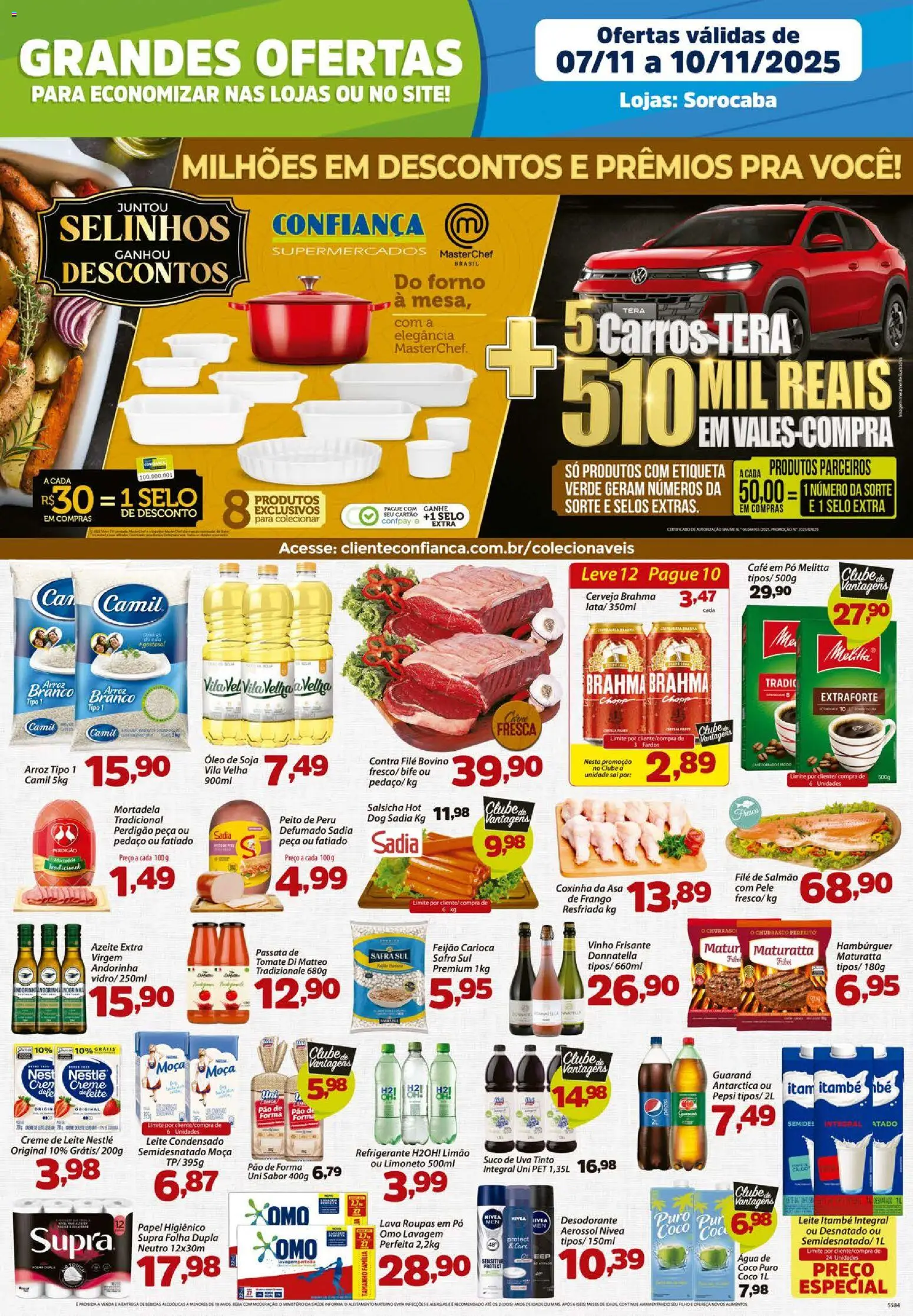 Confiança Folheto - válido de 07.11.2025 | Página: 1 | Produtos: Leite, Suco, Creme, Leite condensado