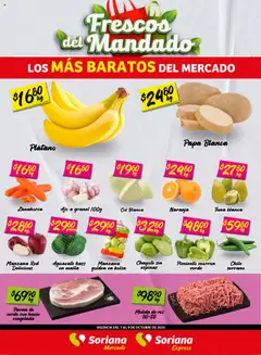 Vista previa de Soriana - Frescos del Mandado Mercado Coah, Chih y Dur, nuevo folleto de la tienda, válido en México a partir del 07.10.2025