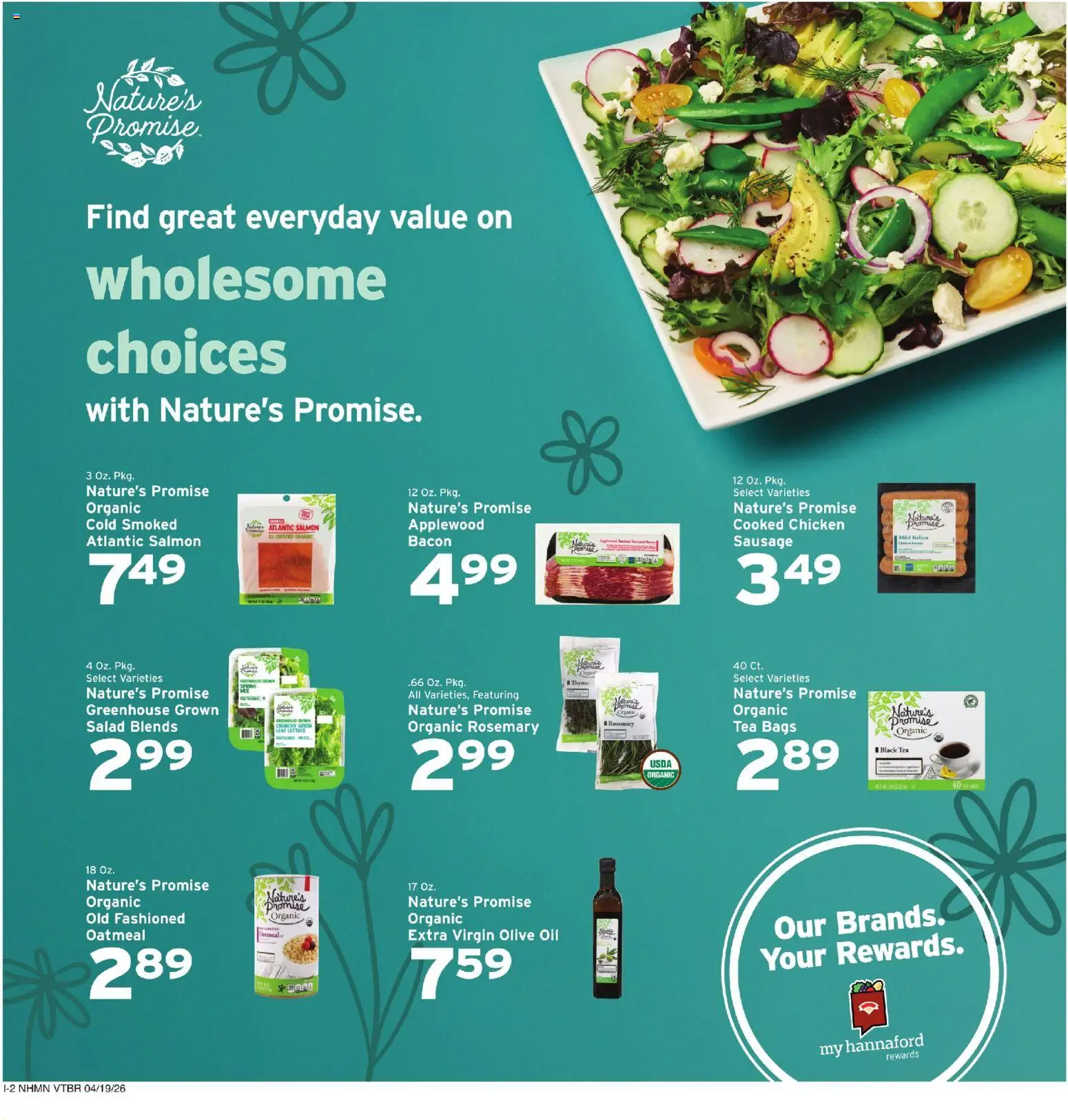 Hannaford Weekly Ad - valid from 19.04.2026 | Page: 10 | Products: Lettuce, Oil, Tea, Sausage