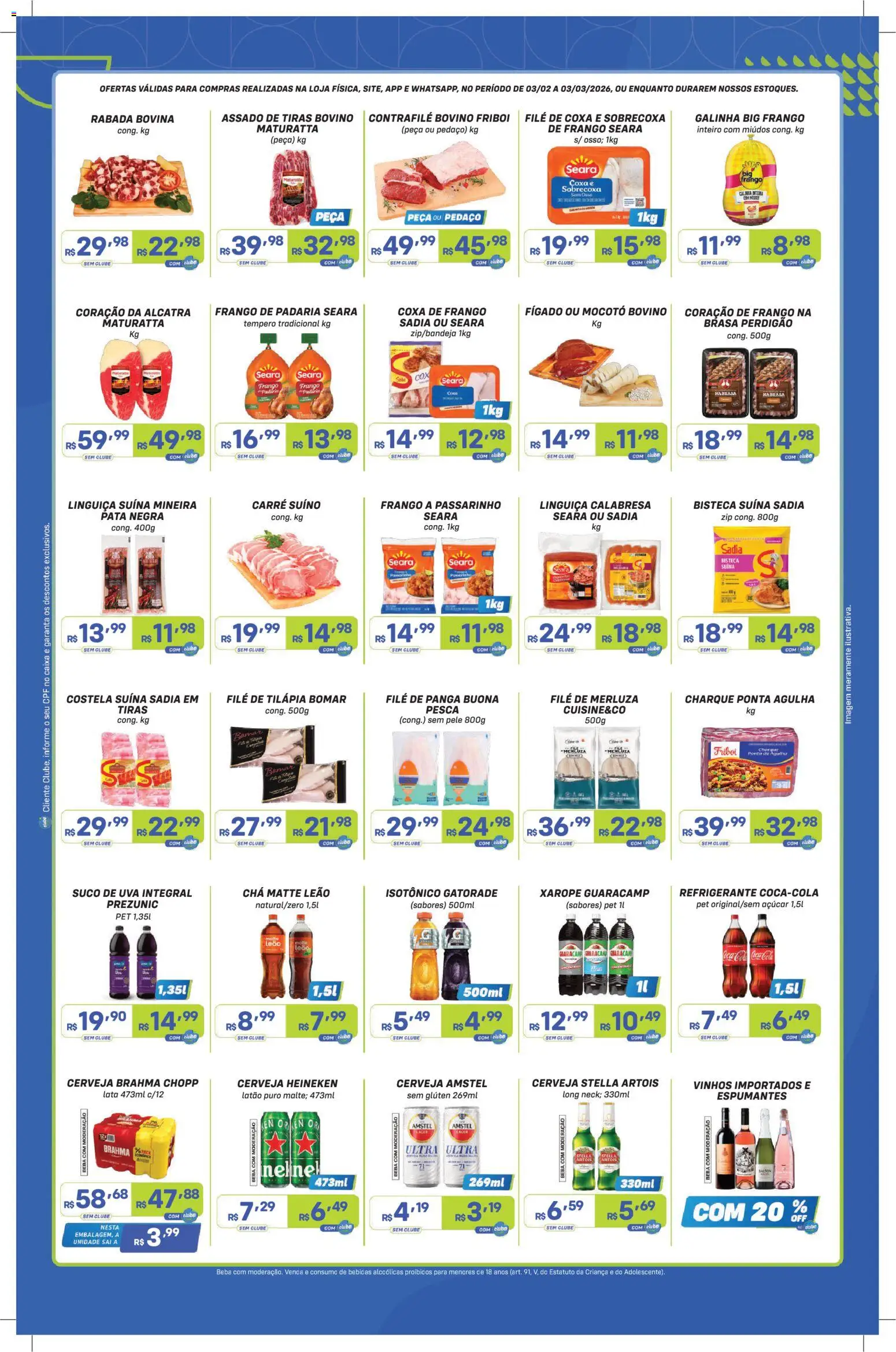 Prezunic Folheto - válido de 02.03.2026 | Página: 2 | Produtos: Gatorade, Coxa de frango, Chá, Açúcar