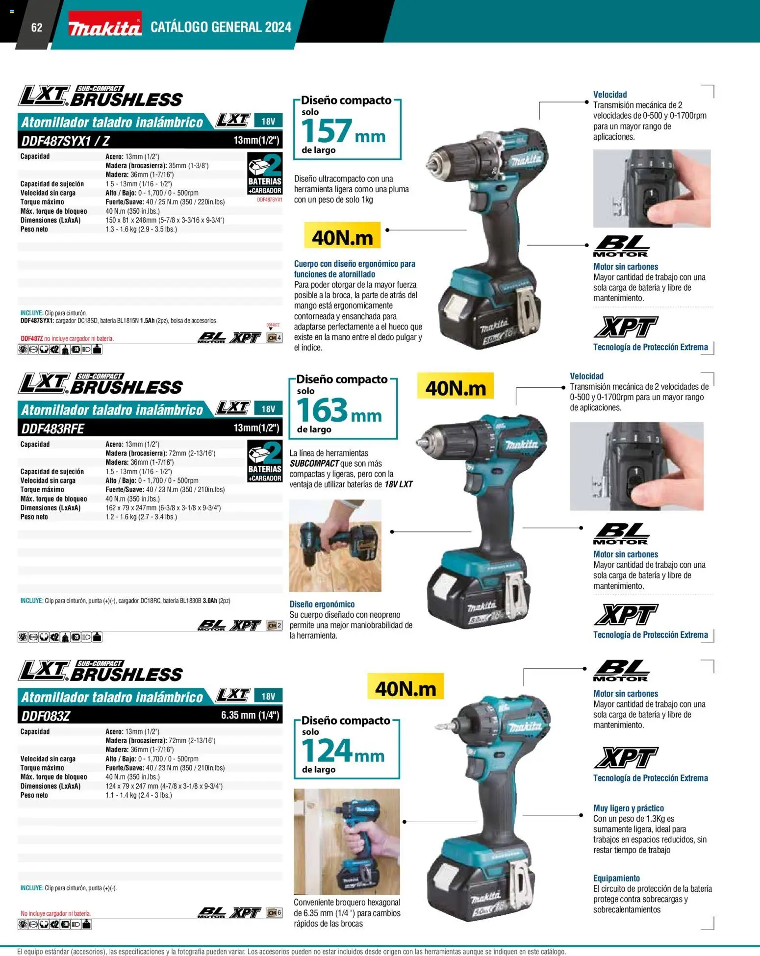 Nuevas ofertas de Makita válidas en toda la República Mexicana desde el 01.01.2024. ¡Encuentra las mejores ofertas en Makita catálogo General! | Página: 62 | Productos: Bolsa, Mango, Taladro, Batería