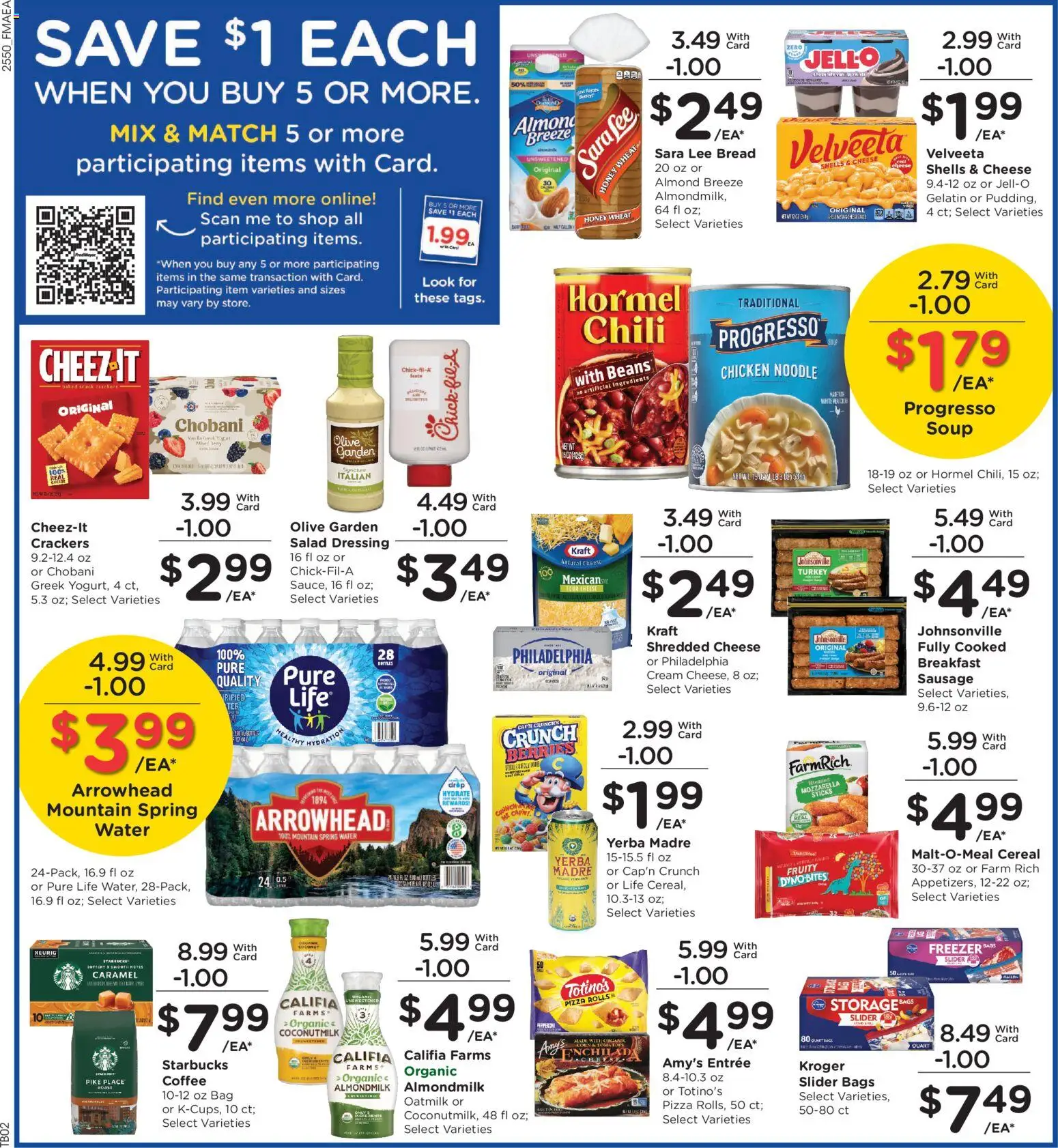 Fred Meyer Weekly Ad - valid from 14.01.2026 | Page: 4 | Products: Cheese, Bread, Cream, Sausage