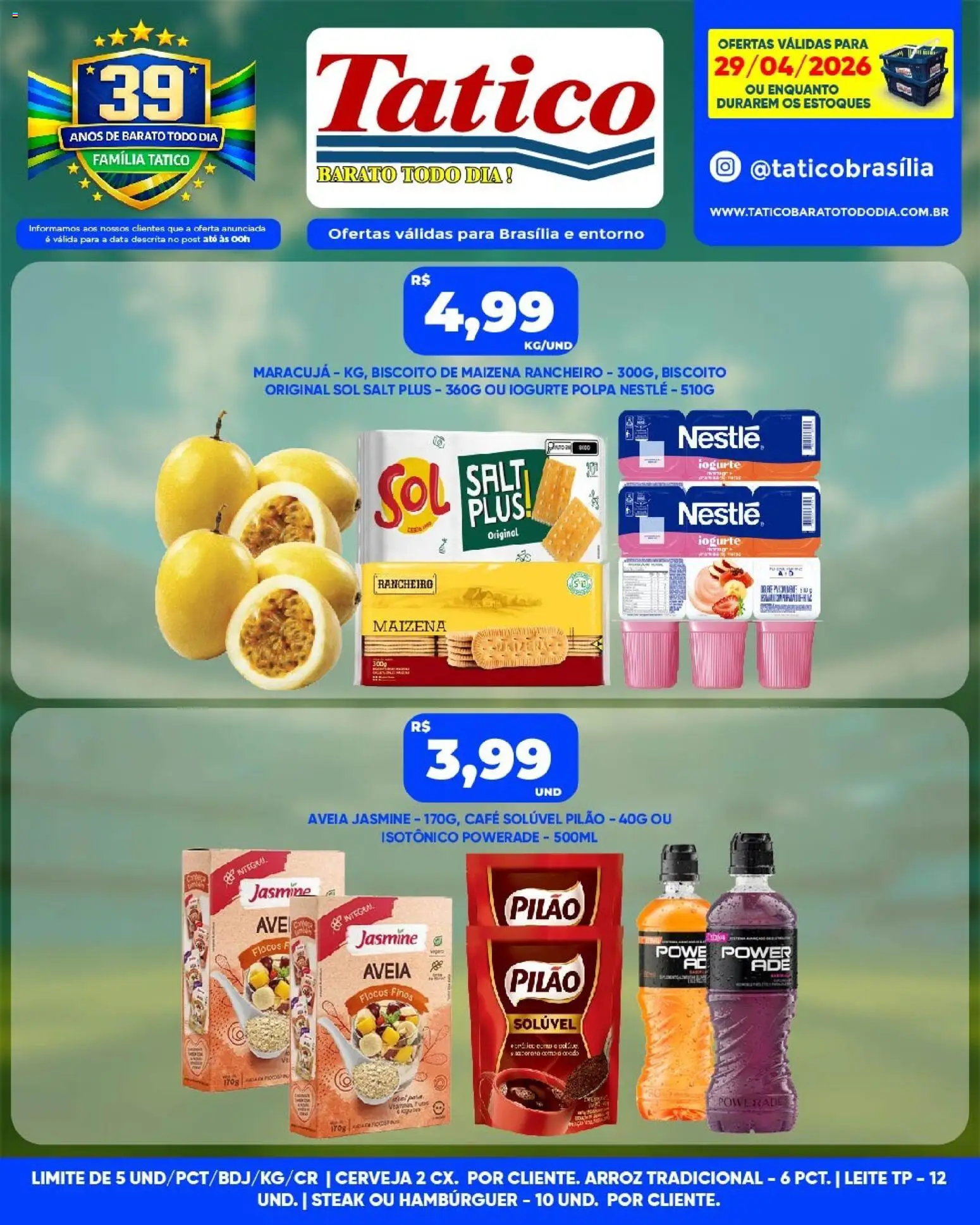 Tatico Folheto - válido de 29.04.2026 | Página: 4 | Produtos: Leite, Café, Arroz, Aveia