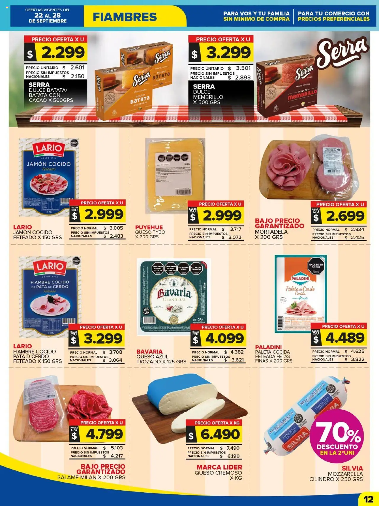 Carrefour Maxi catálogo │ válido desde el 22.09.2025 | Página: 12 | Productos: Jamón cocido, Paleta, Queso, Cacao