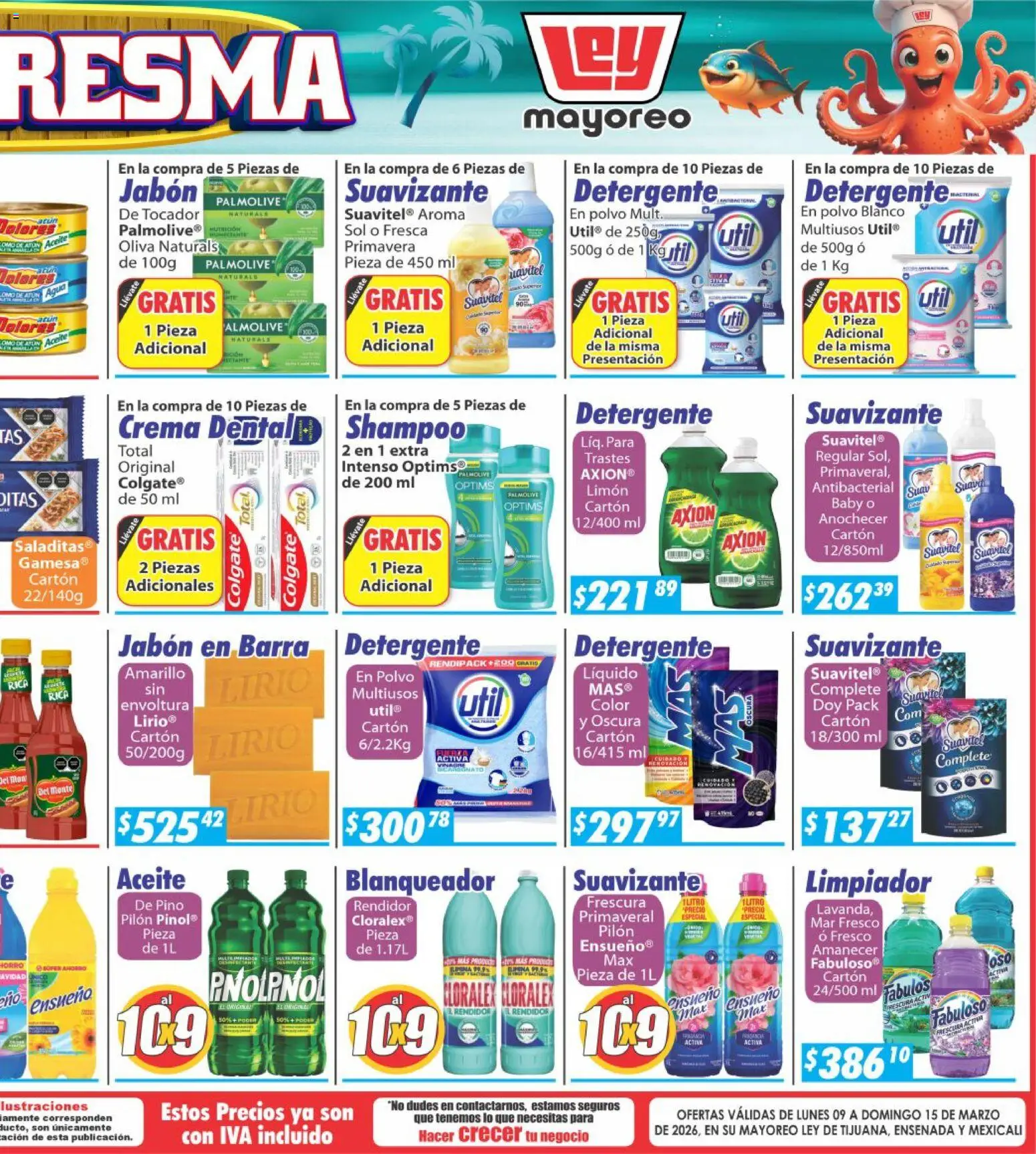 Nuevas ofertas de Casa Ley válidas en toda la República Mexicana desde el 09.03.2026. ¡Encuentra las mejores ofertas en Casa Ley folleto Frontera! | Página: 6 | Productos: Crema, Aceite, Limpiador, Barra