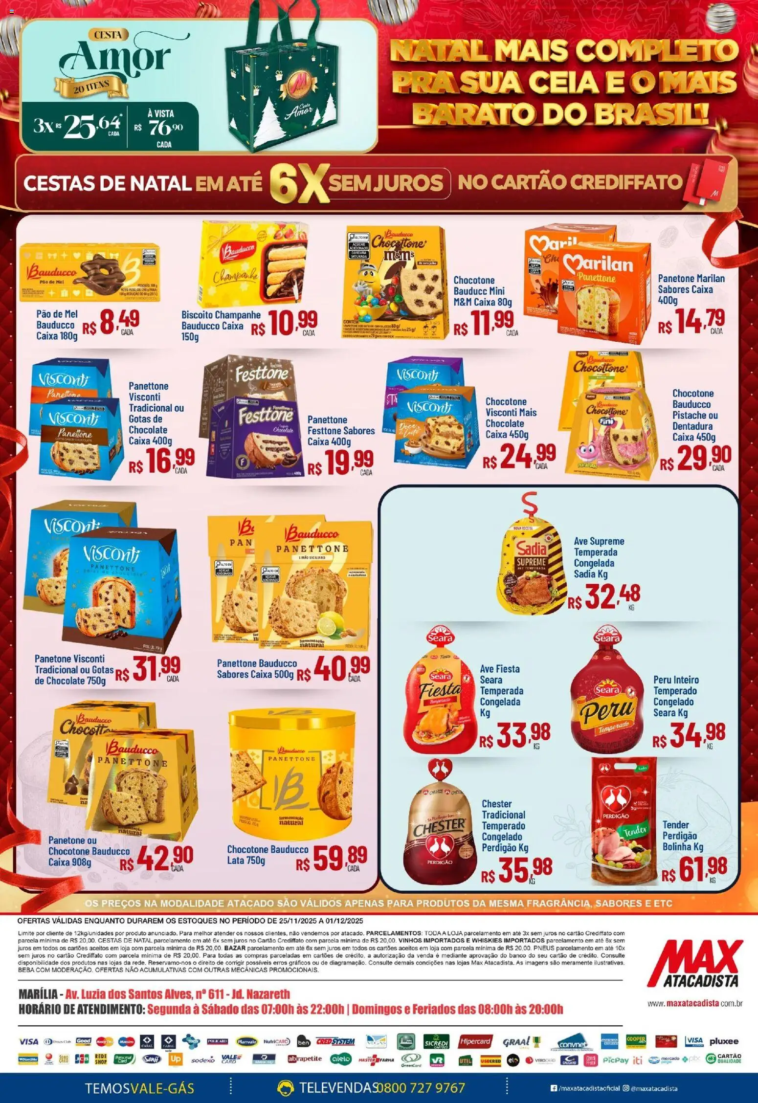 Max Atacadista Folheto - válido de 25.11.2025 | Página: 2 | Produtos: Pistache, Panettone bauducco, Caixa, Pão