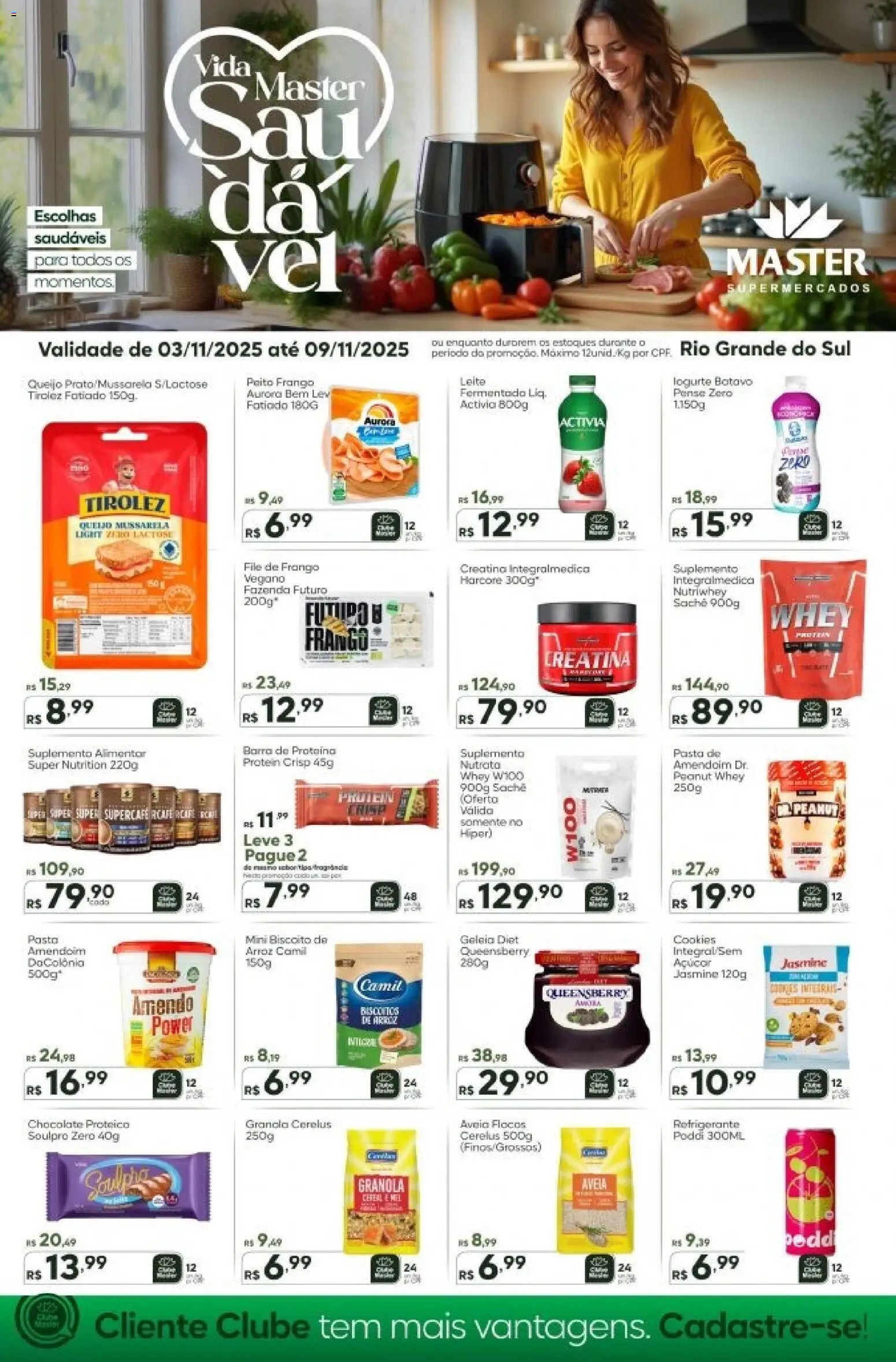 Master Folheto - válido de 03.11.2025 | Página: 1 | Produtos: Filé de frango, Queijo, Açúcar, Avelã