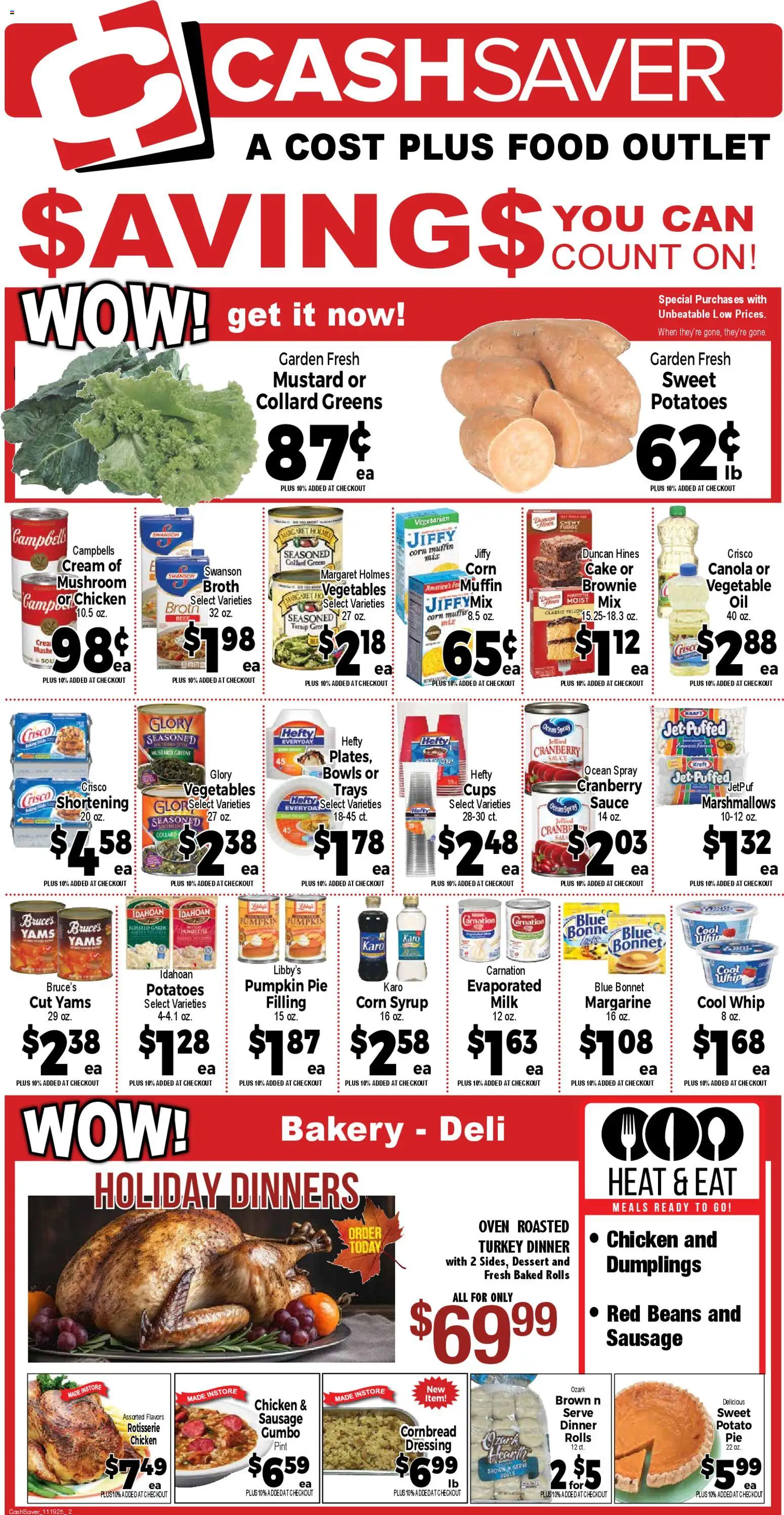 Market Basket - Cash Saver - valid from 19.11.2025 | Page: 2 | Products: Corn, Milk, Beef, Vegetables
